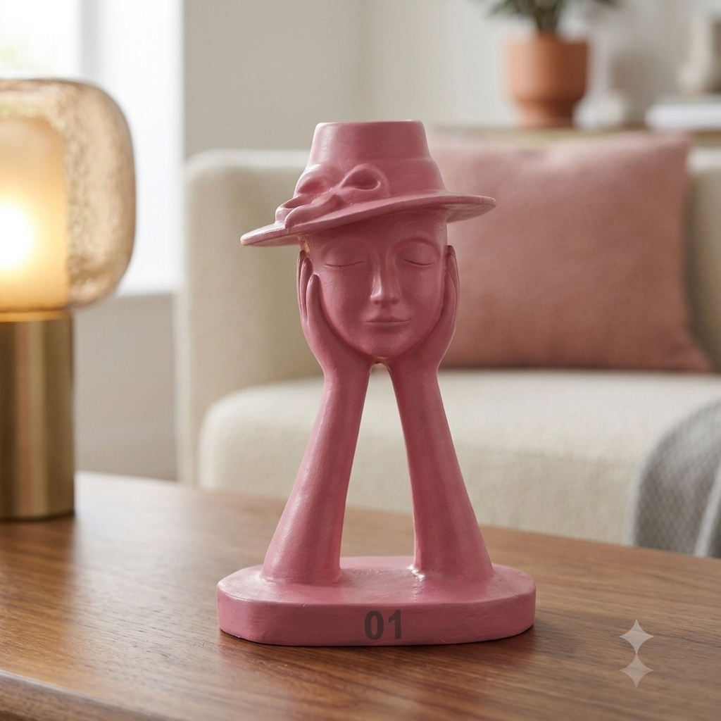 Lady Head Face Vase for Elegant Home and Event Décor