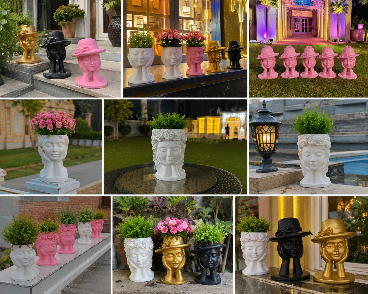 Lady Head Face Vase for Elegant Home and Event Décor