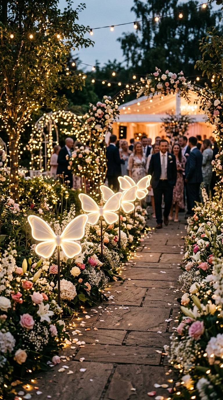 Premium Battery Fly Decoration for Wedding and Event Stages