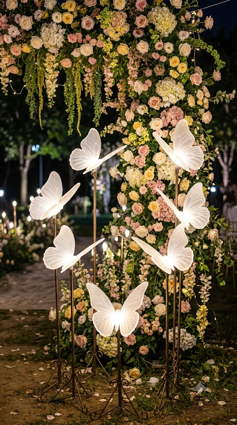 Premium Battery Fly Decoration for Wedding and Event Stages