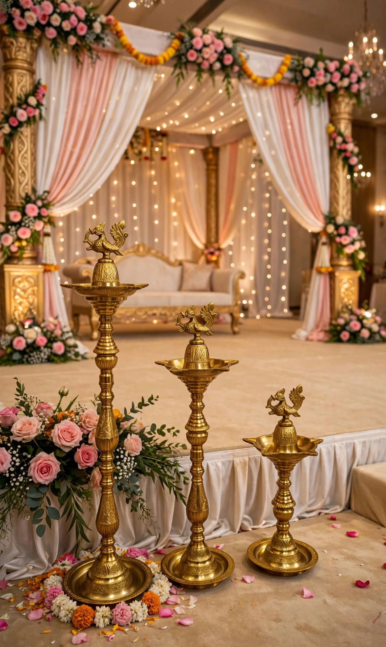 Brass Peacock Diya for Wedding, Mandap & Home Decoration