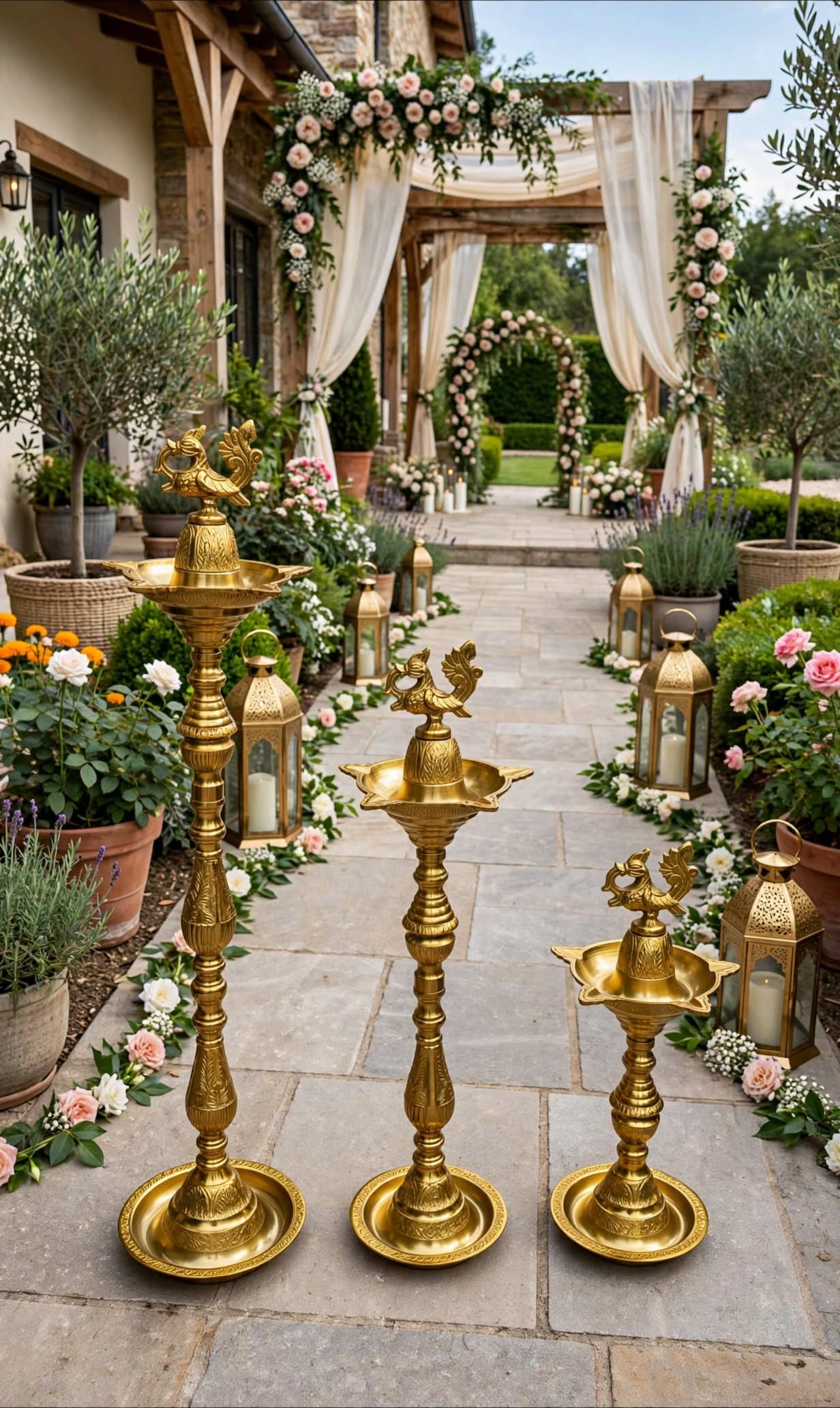 Brass Peacock Diya for Wedding, Mandap & Home Decoration