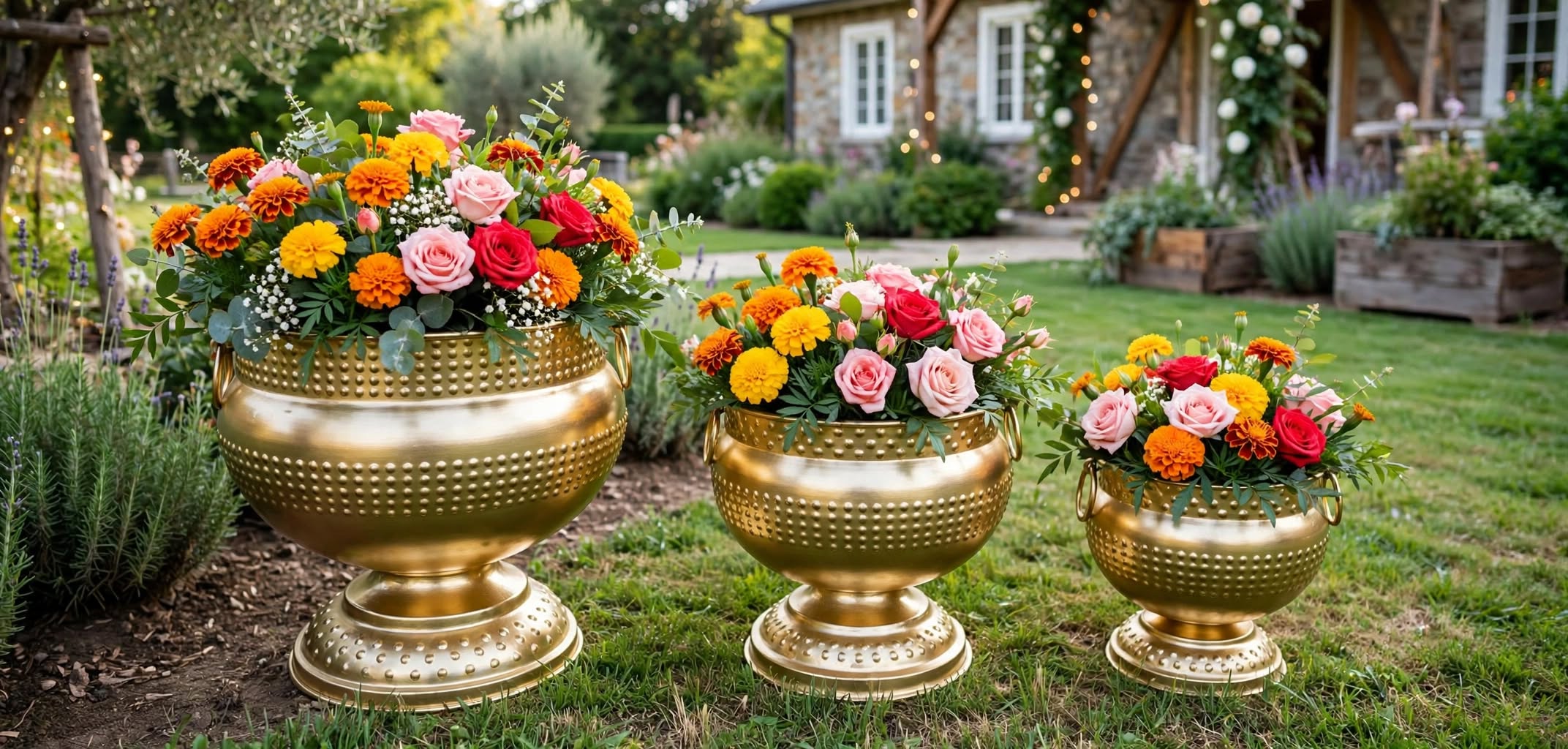 Premium Golden Decorative Plant Stand for Wedding & Home Décor