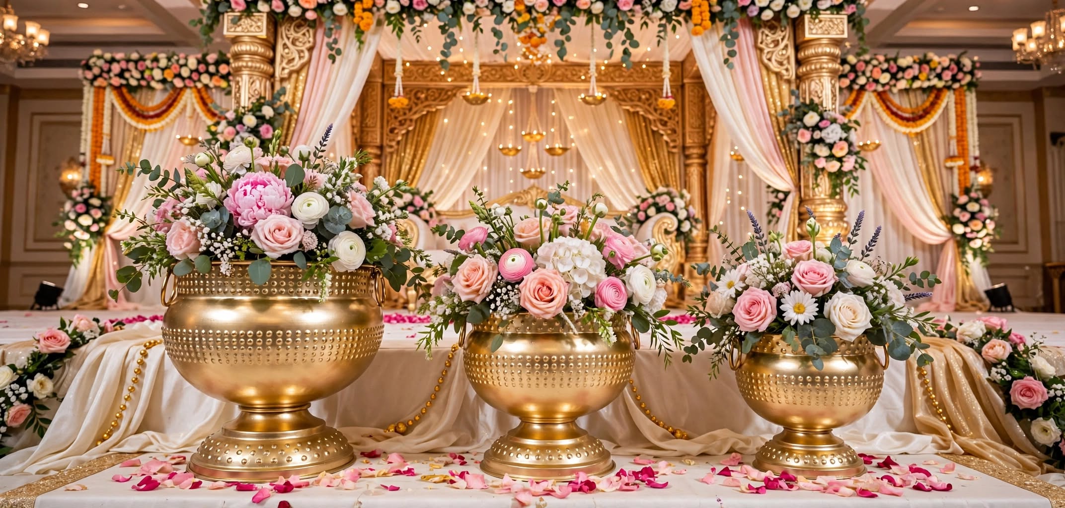 Premium Golden Decorative Plant Stand for Wedding & Home Décor