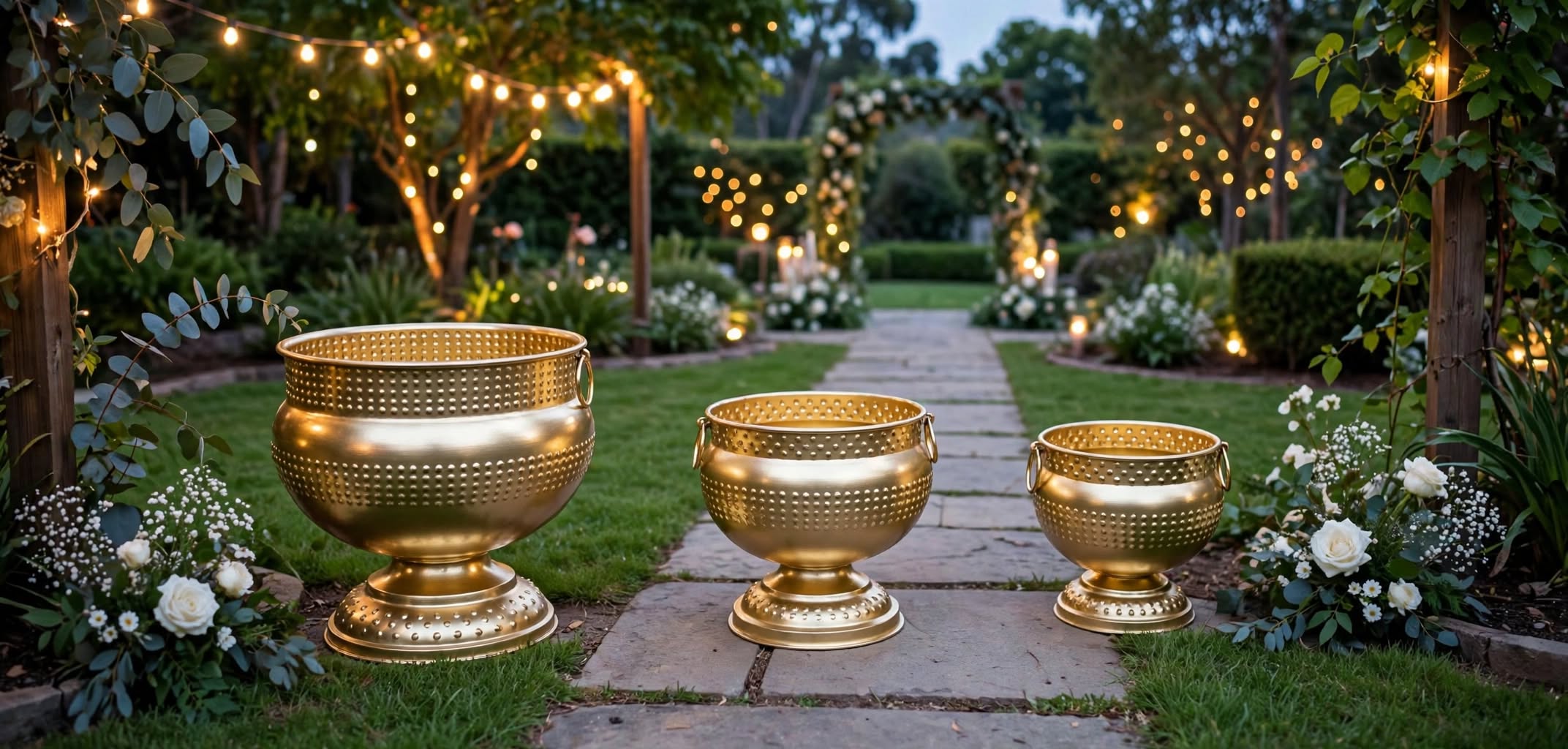 Premium Golden Decorative Plant Stand for Wedding & Home Décor