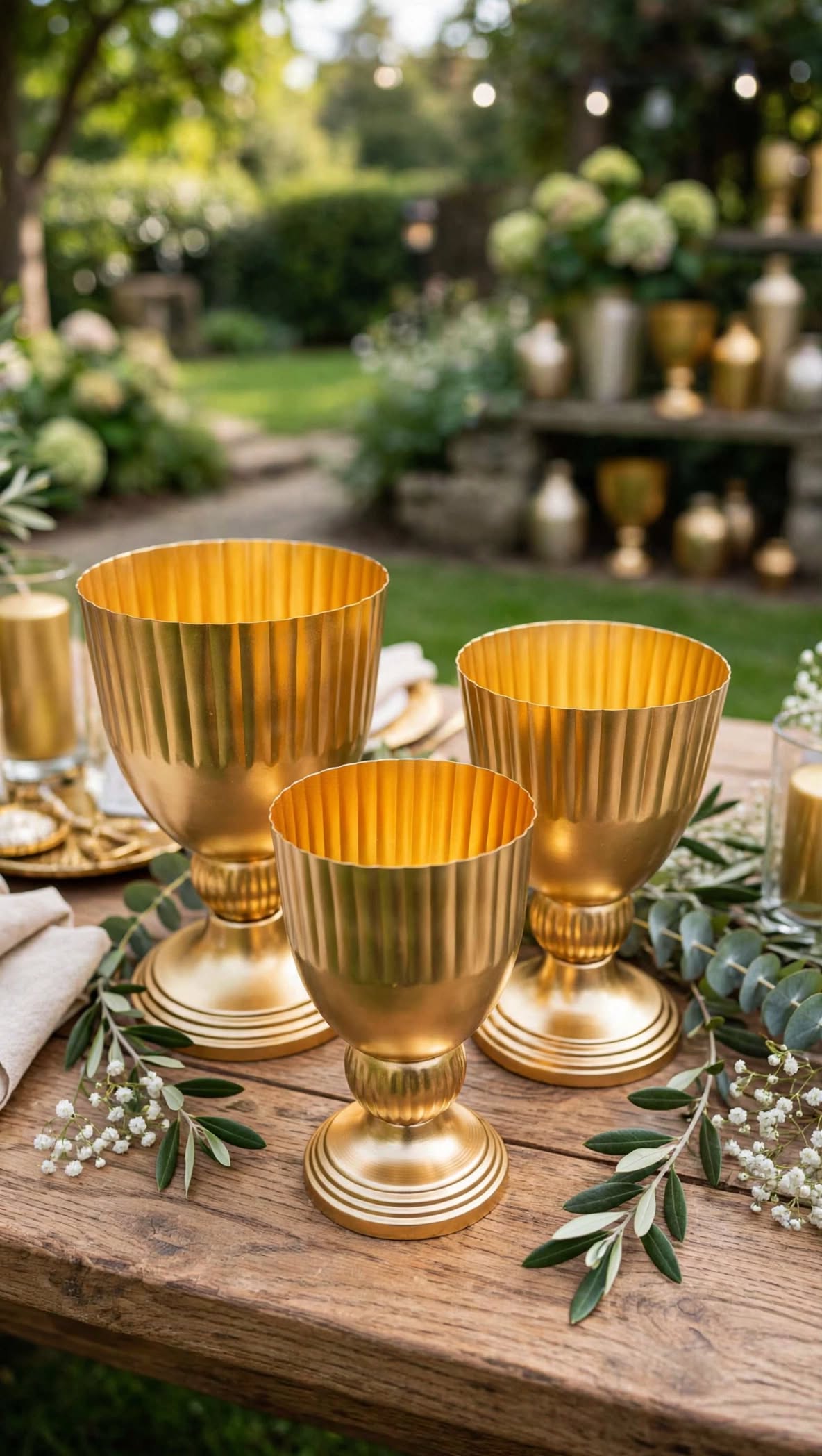 Premium Golden Voblet Vase for Wedding & Stage Decoration