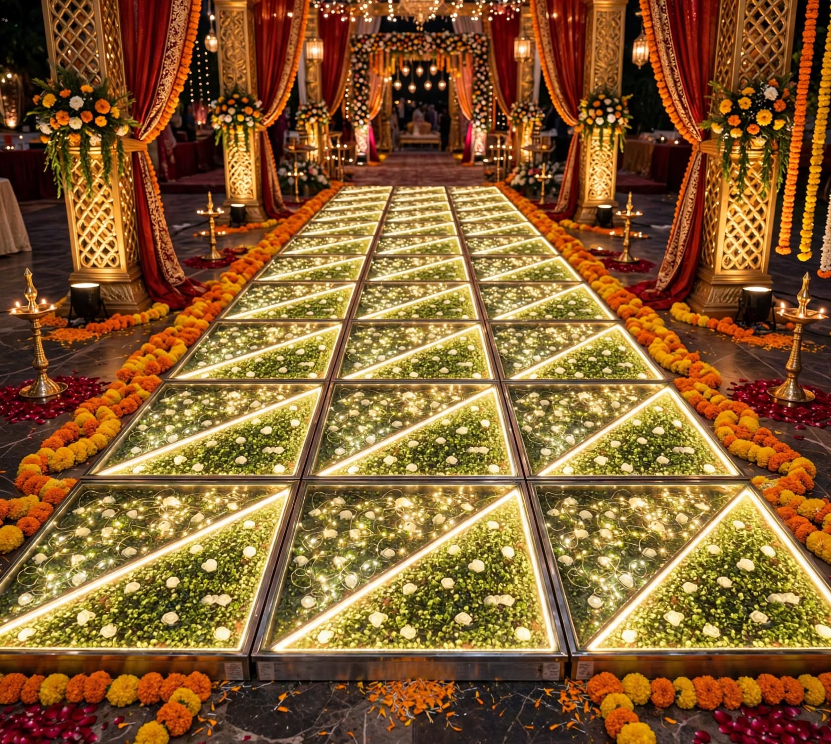 Premium Iran Mirror Box for Wedding Stage Decoration