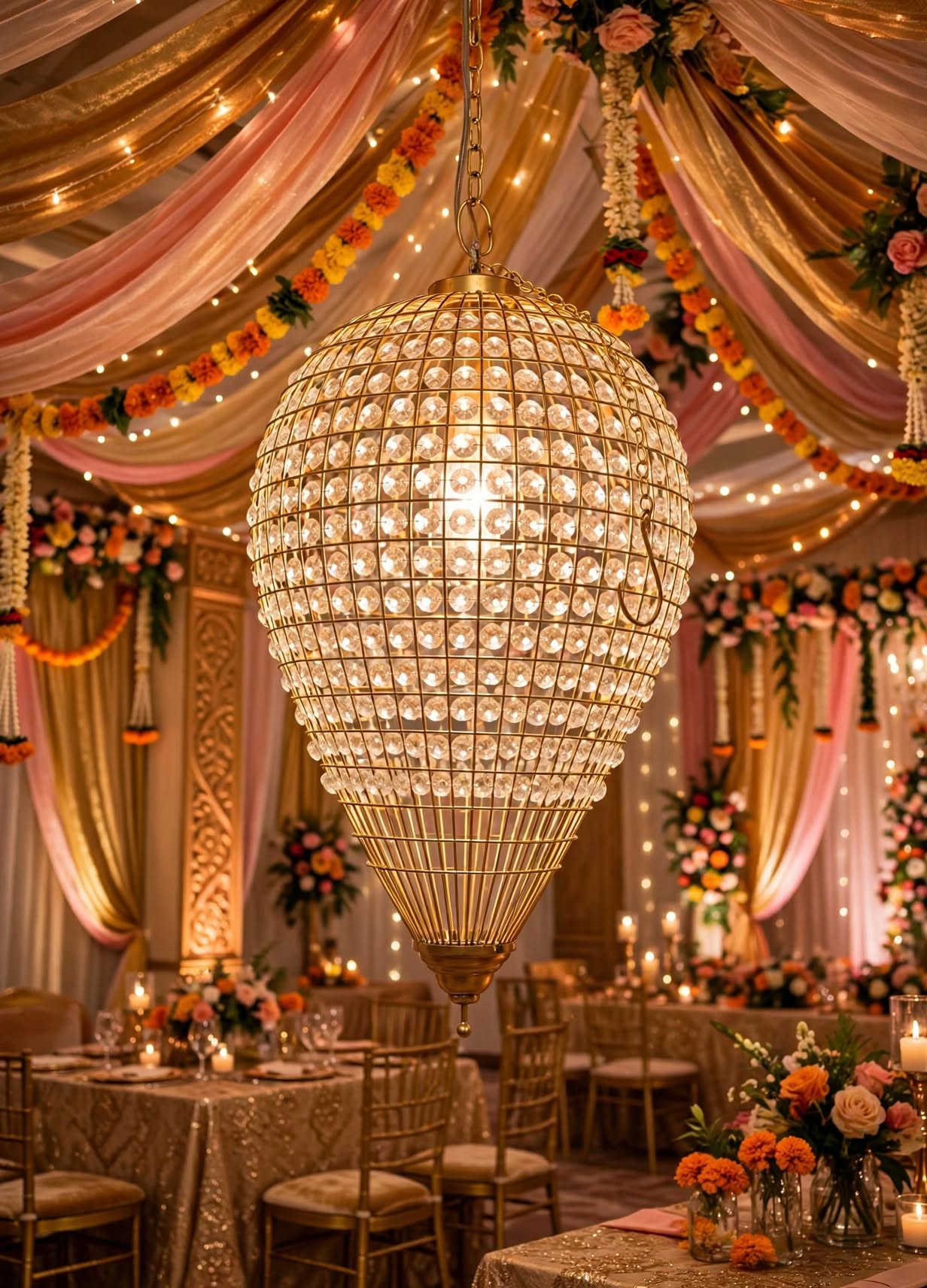 Premium Crystal Balloon Light for Wedding and Stage Decoration