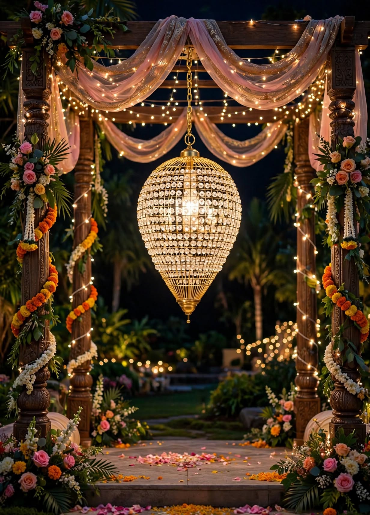 Premium Crystal Balloon Light for Wedding and Stage Decoration