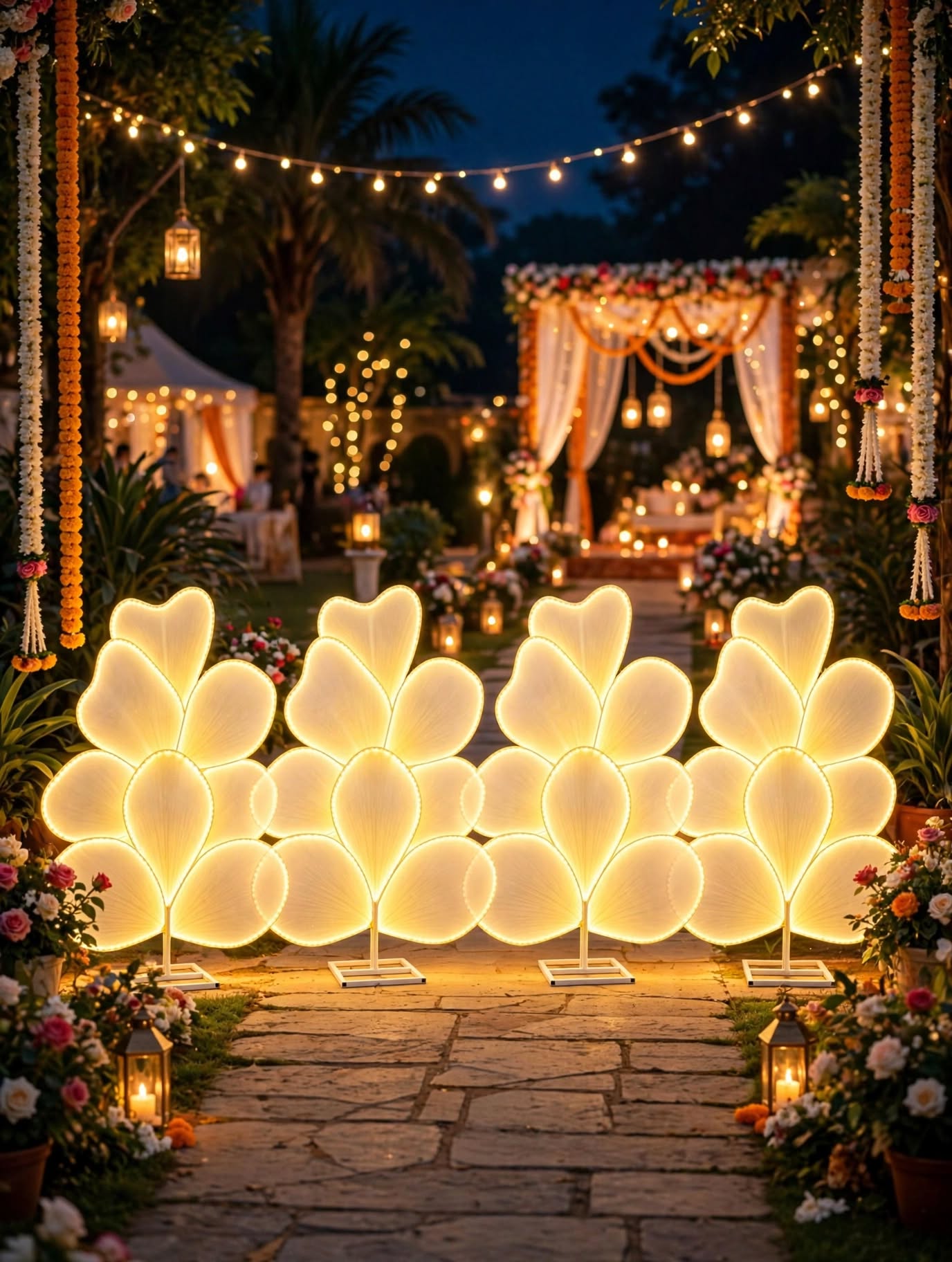 Premium Flower LED Light Decoration for Wedding Stage