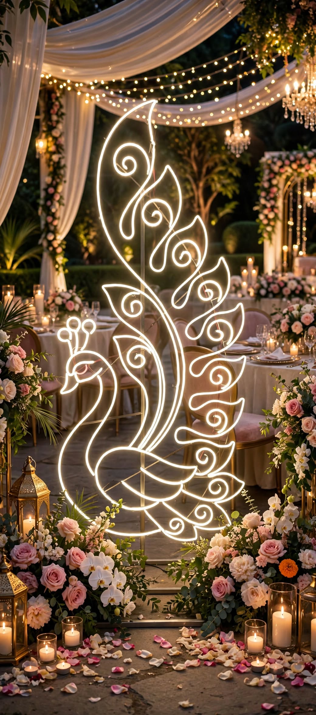 Premium Peacock Lights for Wedding and Event Decoration