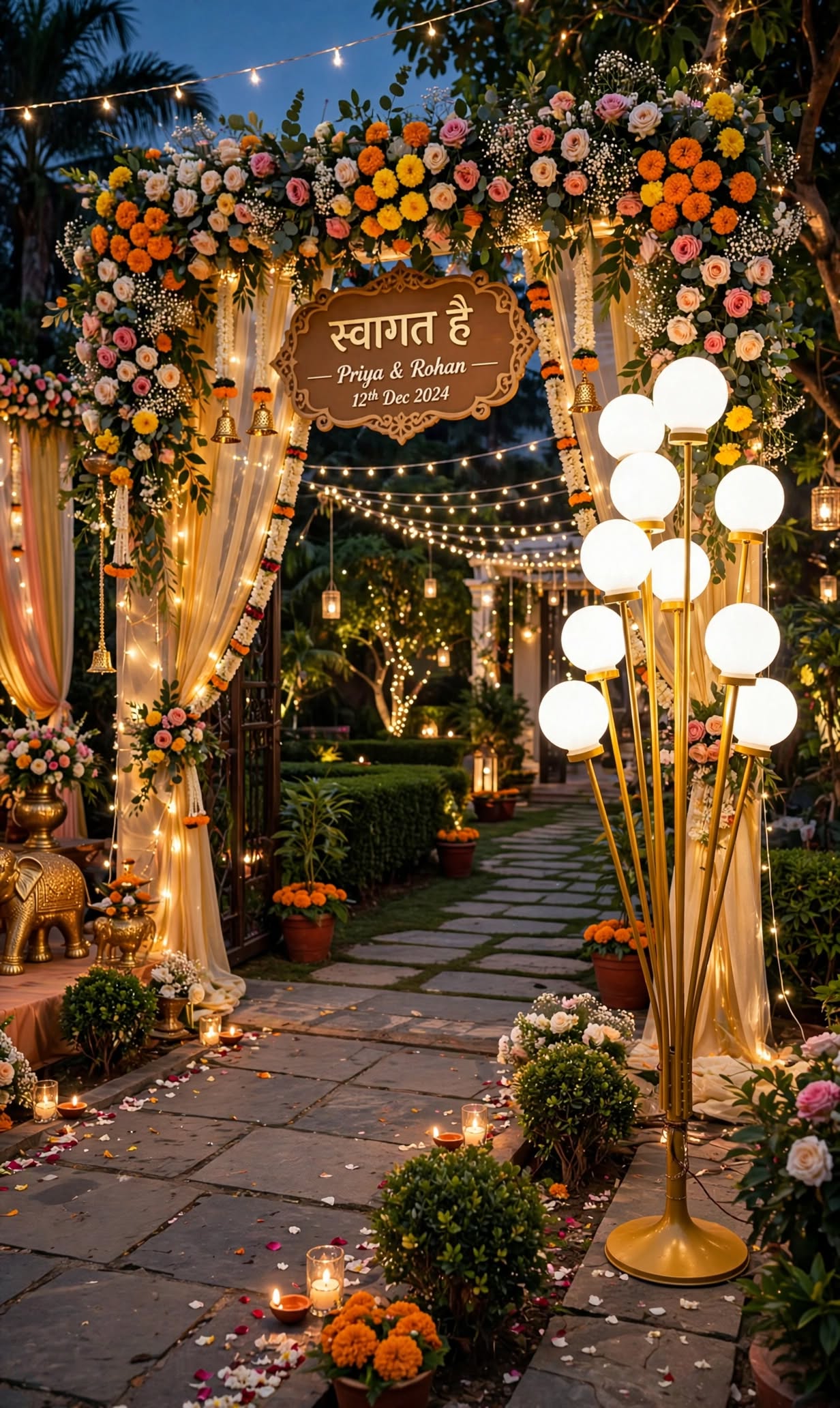 LED Ball Stand Light Decoration for Weddings and Events