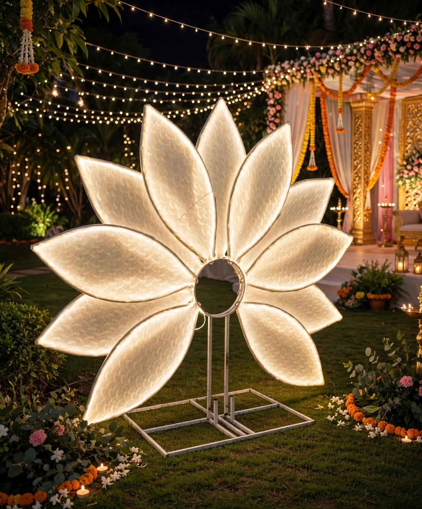 Stage Selfie Light and Decorative Cloth for Wedding Events