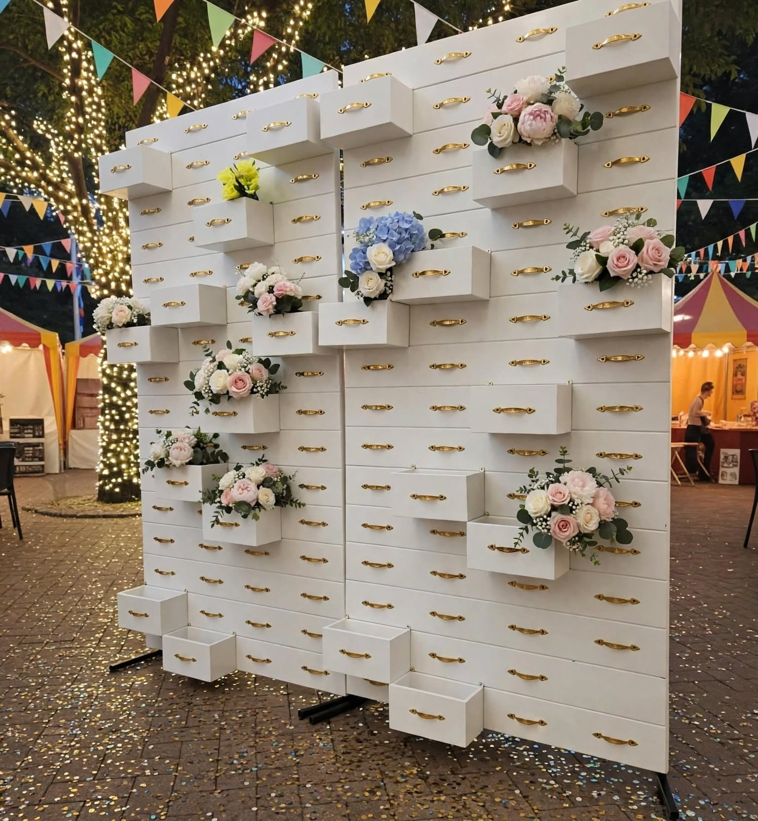 Wooden Drawer Photo Booth Background for Events