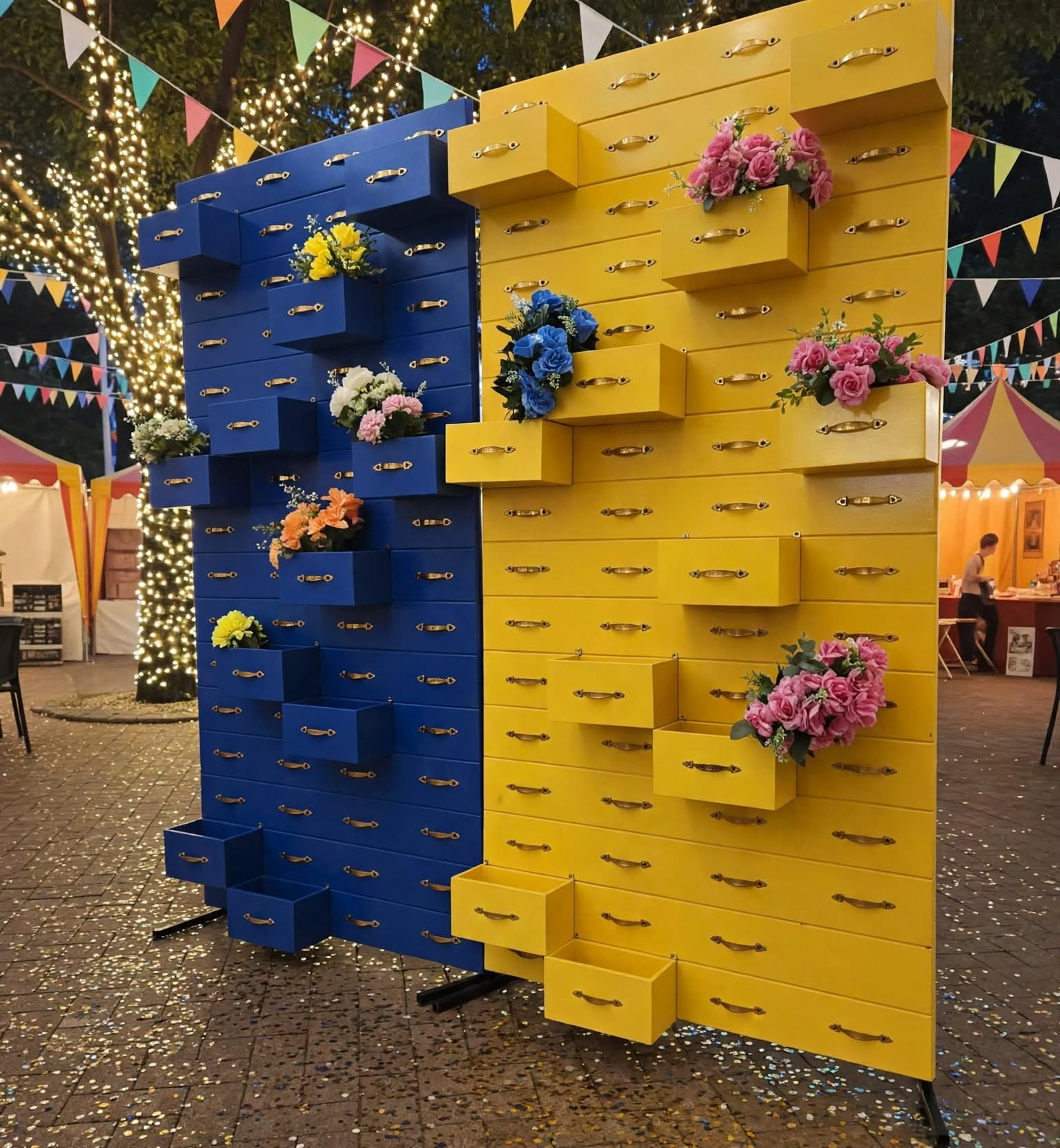 Wooden Drawer Photo Booth Background for Events