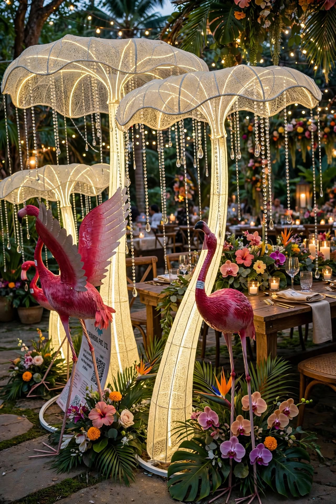 LED Mushroom Umbrella Floor Lamp for Home and Event Decoration