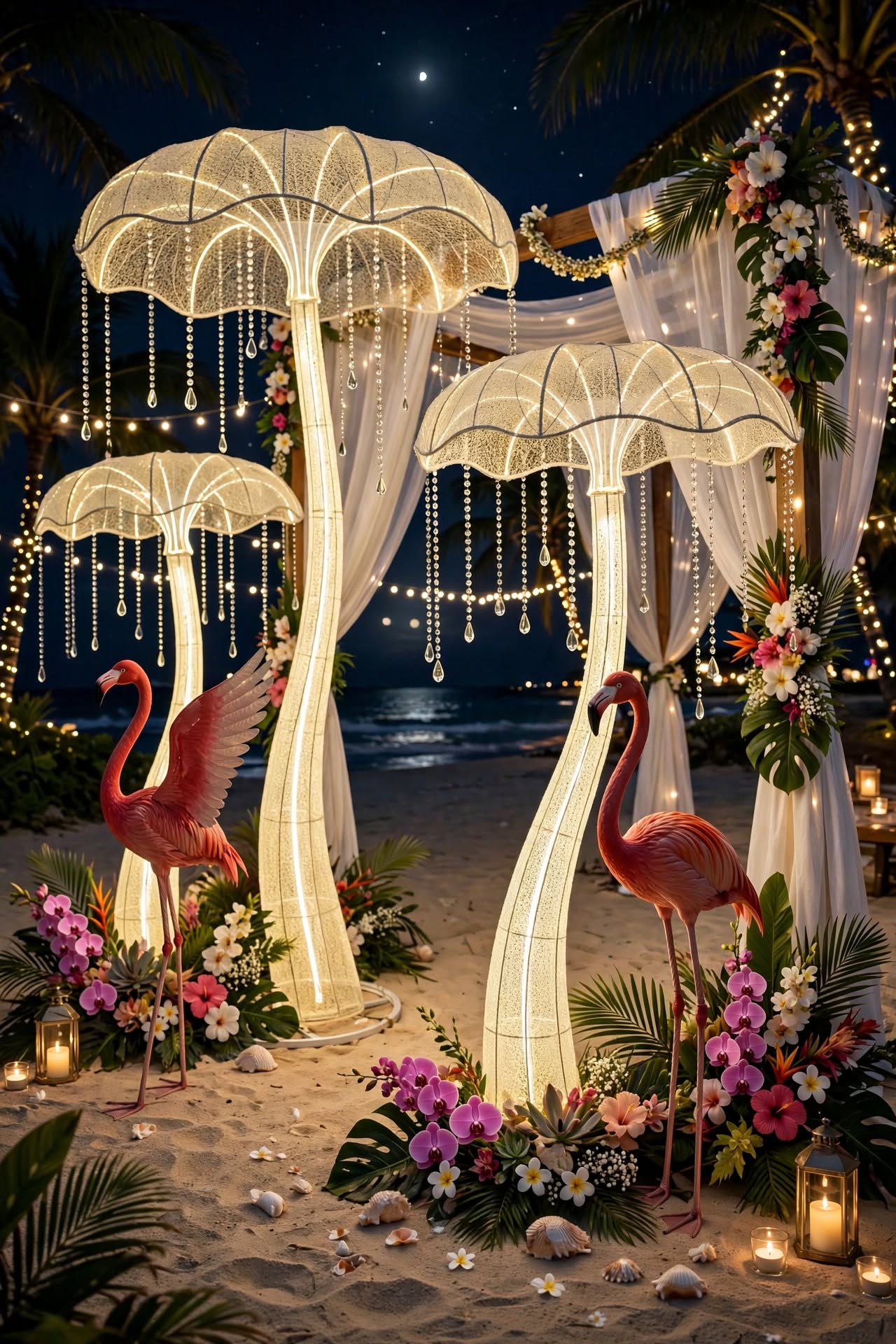 LED Mushroom Umbrella Floor Lamp for Home and Event Decoration