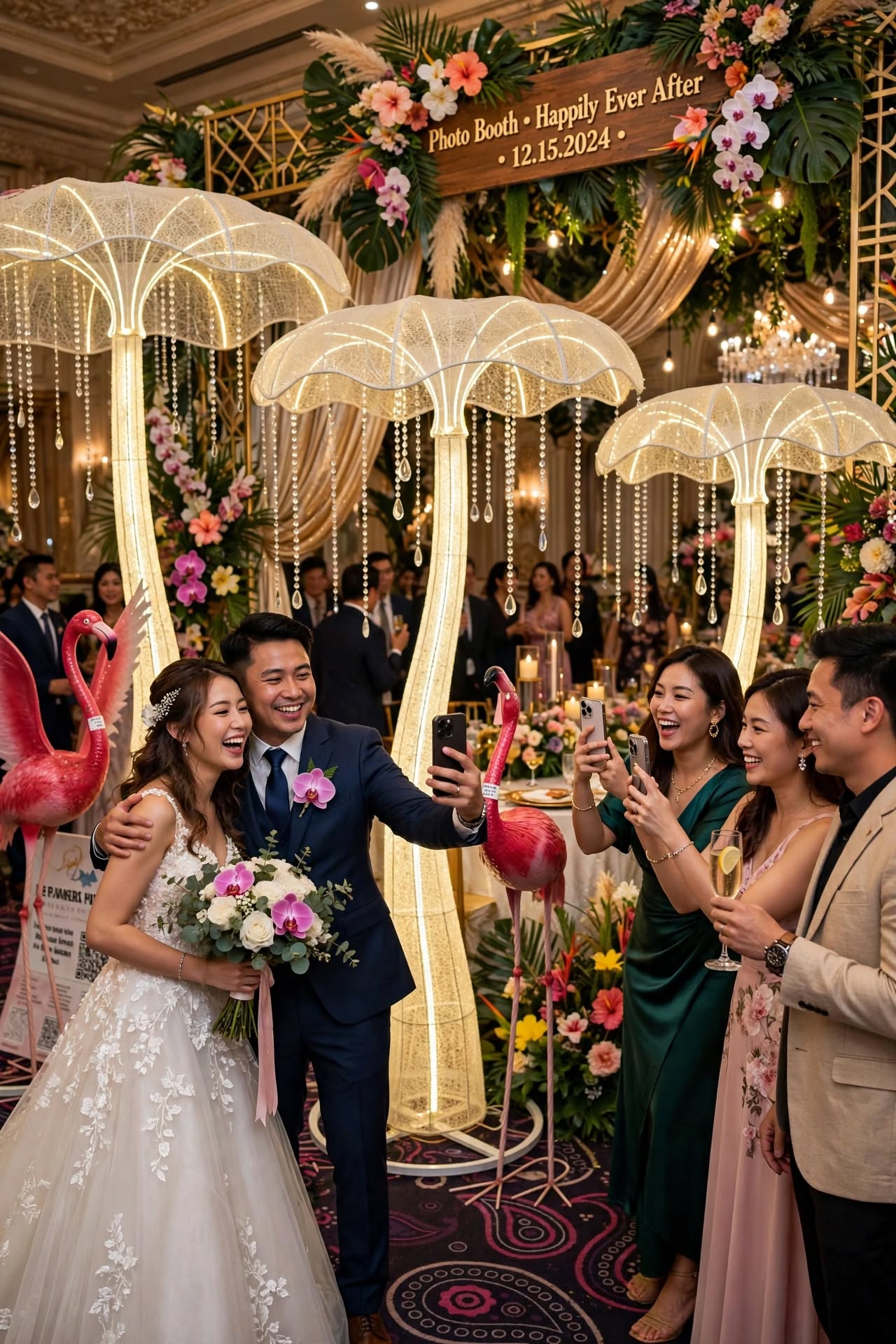 LED Mushroom Umbrella Floor Lamp for Home and Event Decoration