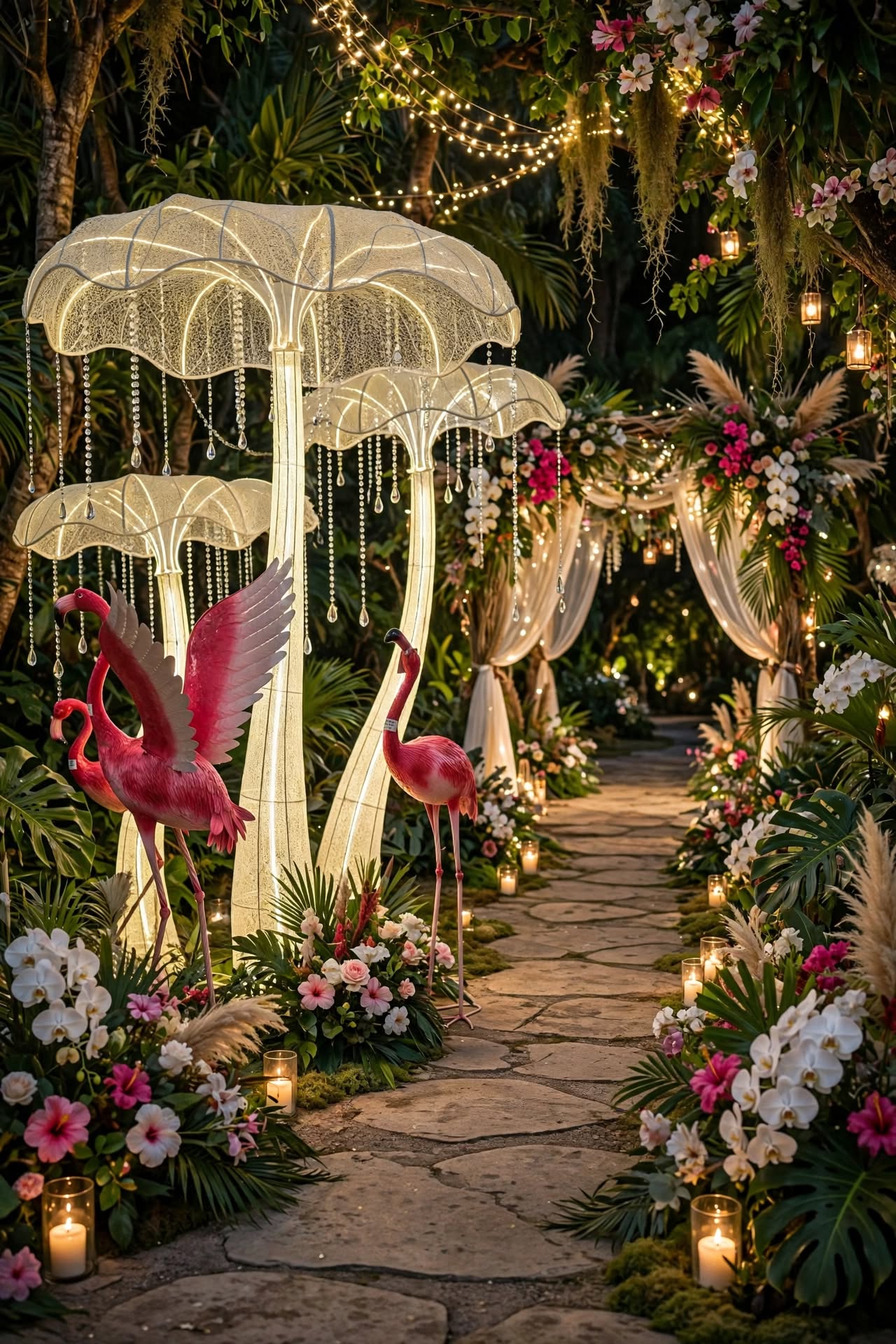 LED Mushroom Umbrella Floor Lamp for Home and Event Decoration