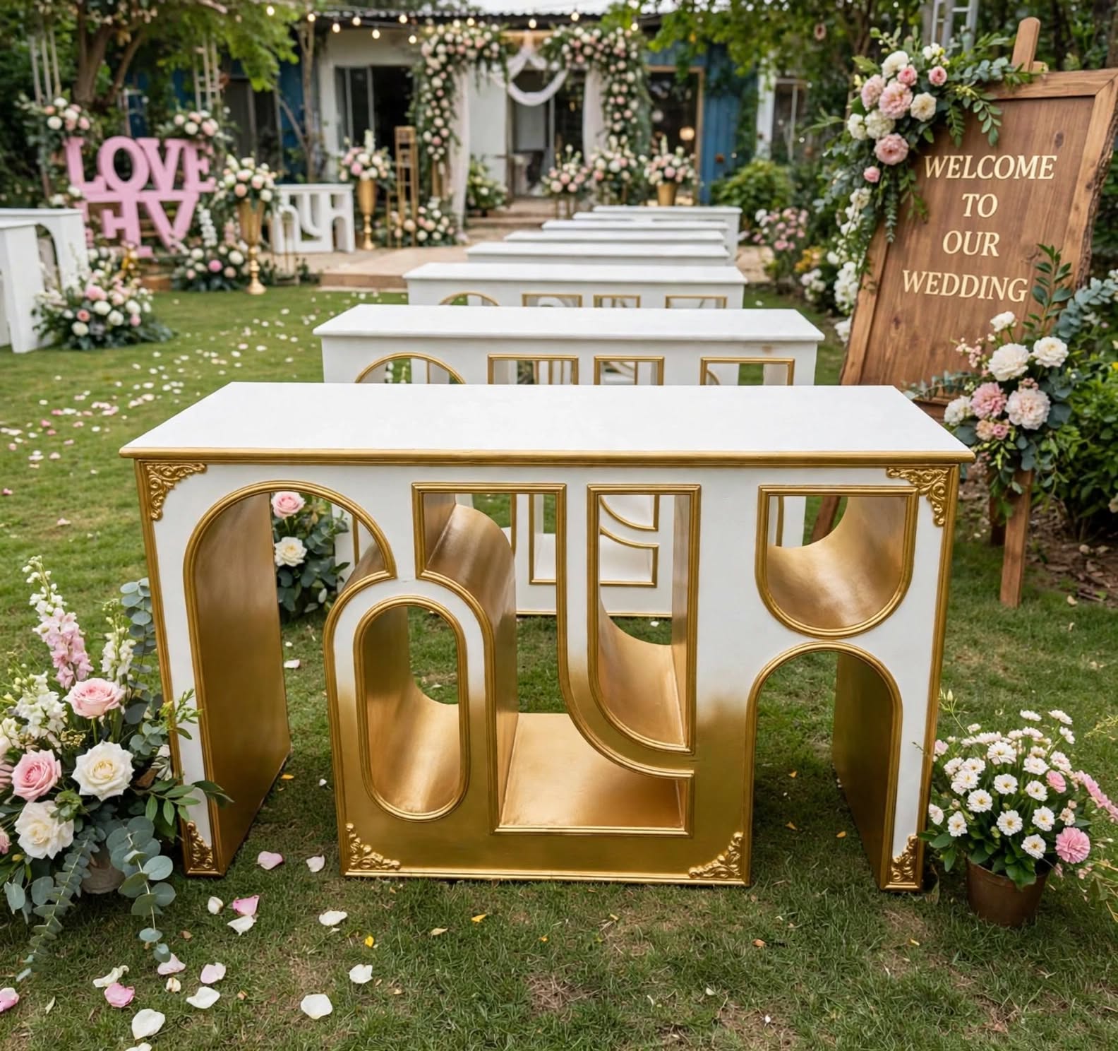 Premium Wooden Table for Wedding and Event Decoration