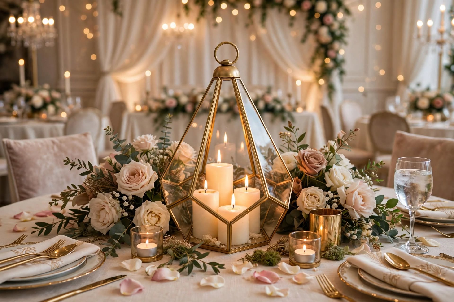 Geometric Glass Terrarium Lanterns for Elegant Home and Event Décor