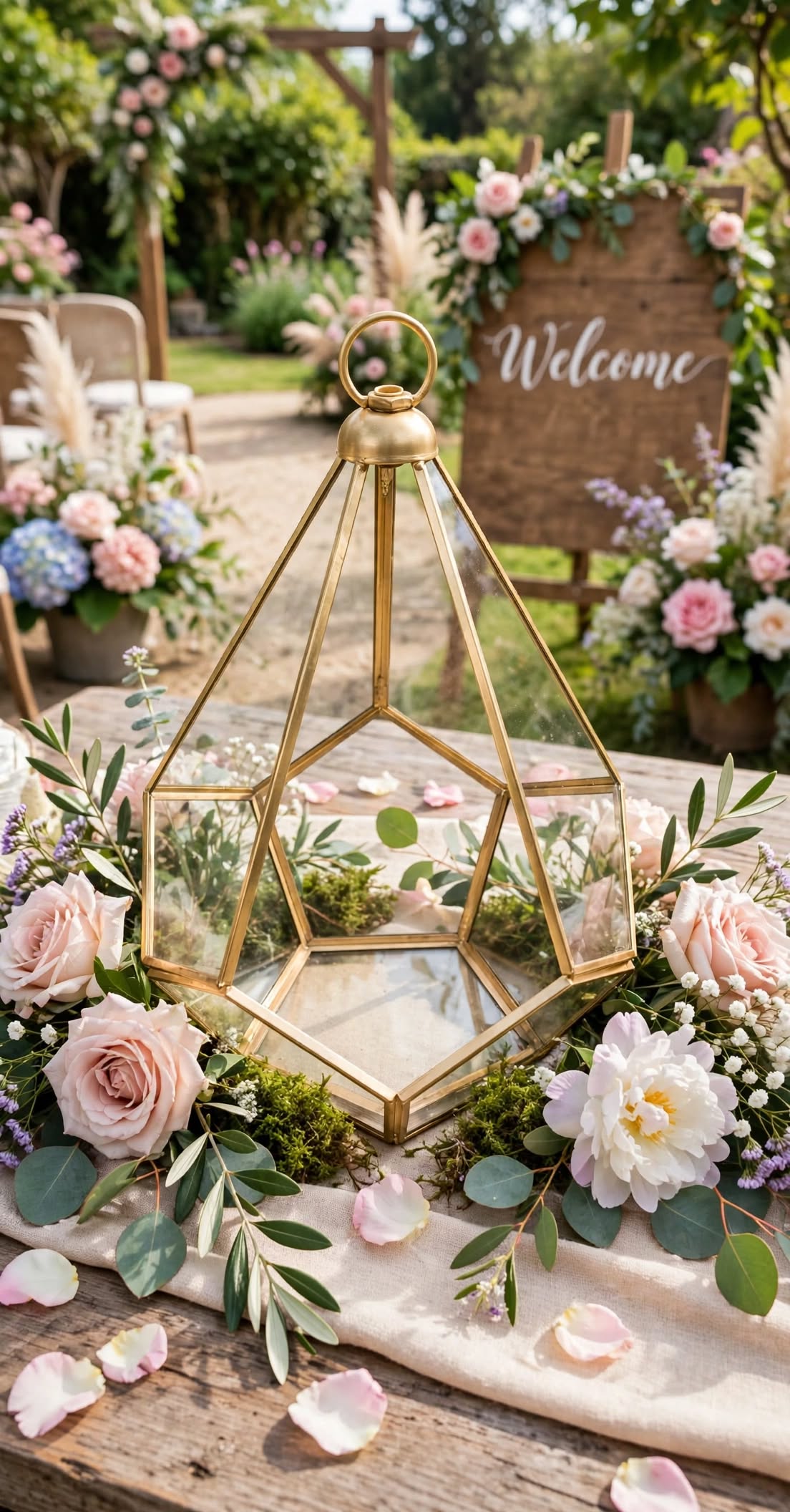 Geometric Glass Terrarium Lanterns for Elegant Home and Event Décor