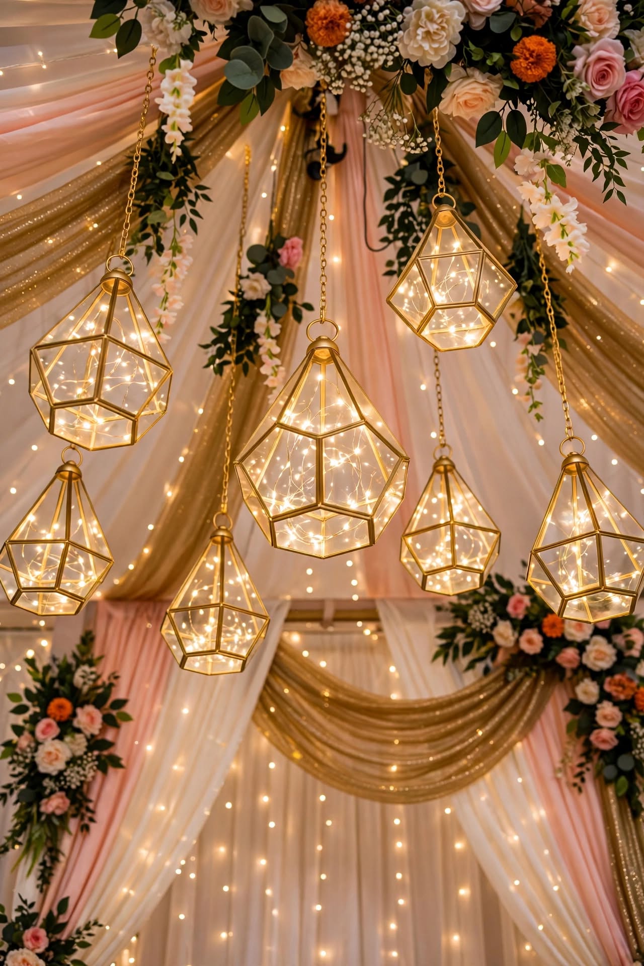 Geometric Glass Terrarium Lanterns for Elegant Home and Event Décor
