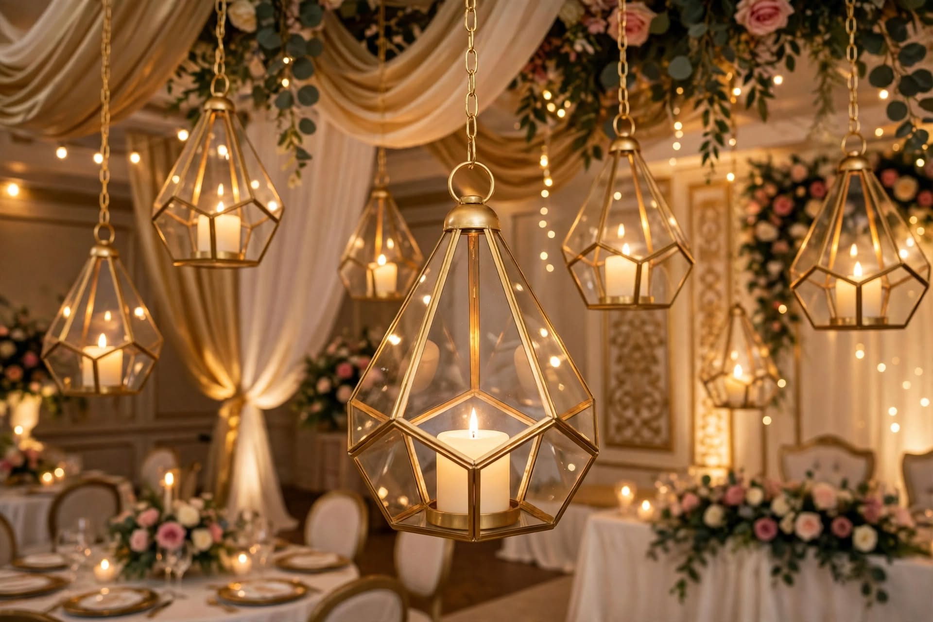 Geometric Glass Terrarium Lanterns for Elegant Home and Event Décor
