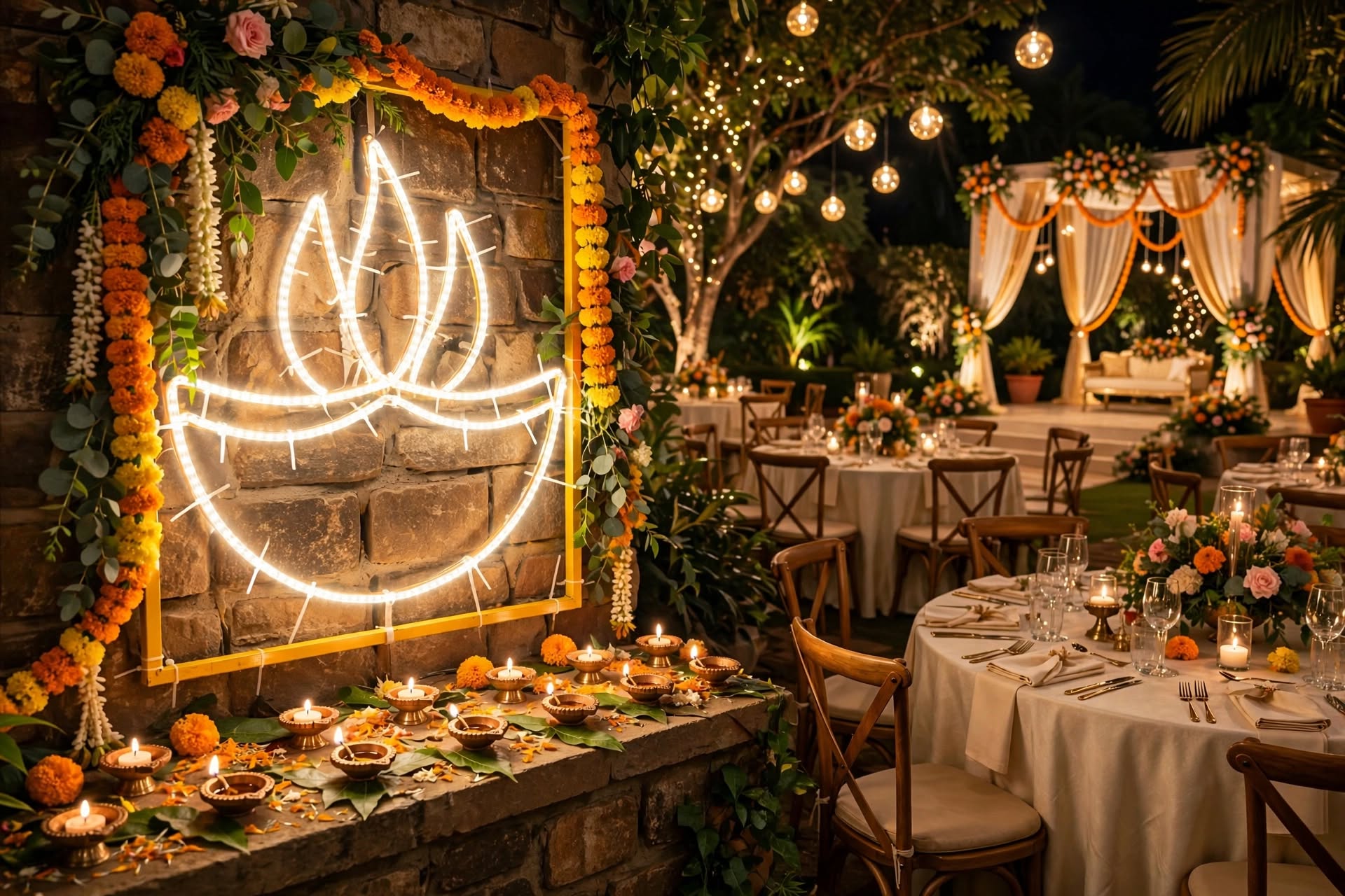 Diya LED Lights for Wedding, Festival & Stage Decoration
