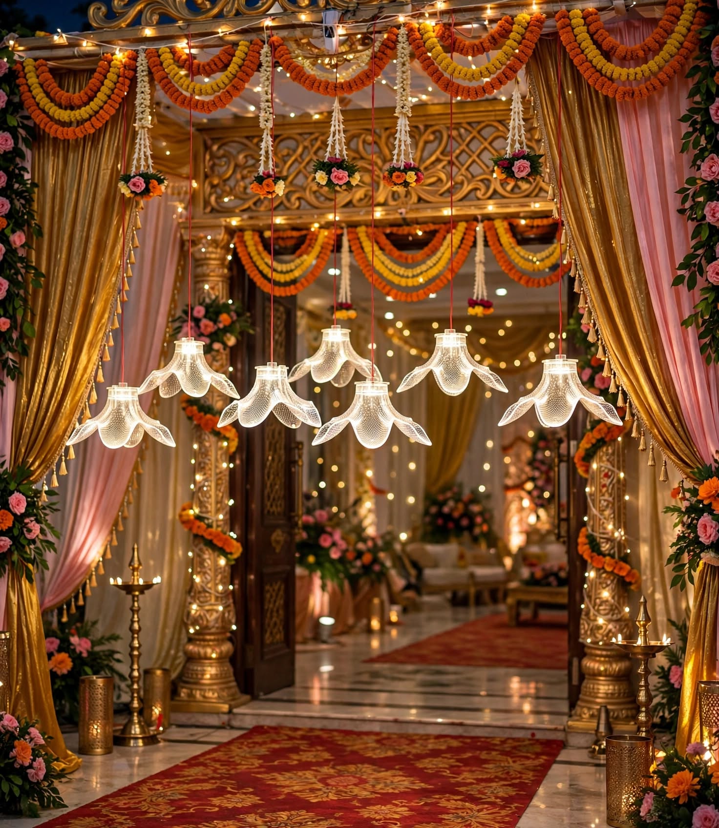 Lily Bloom Luxury Chandelier for Wedding and Event Decor