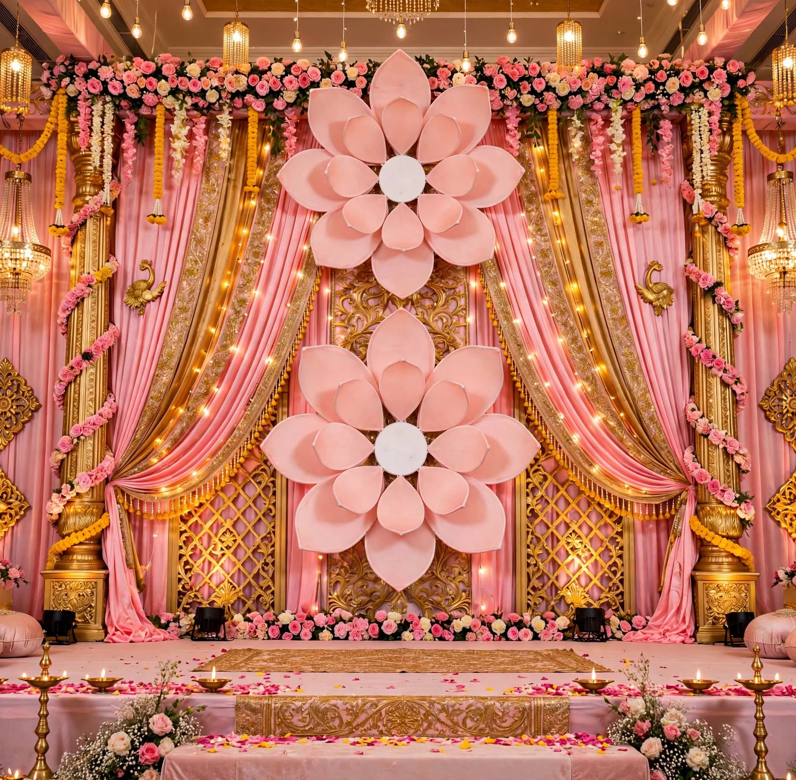 🪷 Beautiful Lotus Decoration – Premium Handmade Design 🪷 Apne Wedding, Reception, Engagement, Birthday, Stage Decoration & Event Setup ko dijiye ek शानदार और आकर्षक Look! ✨ 🌟 Elegant Lotus Design 🌟 Premium Finishing 🌟 Beautiful & Unique Decoration 🌟