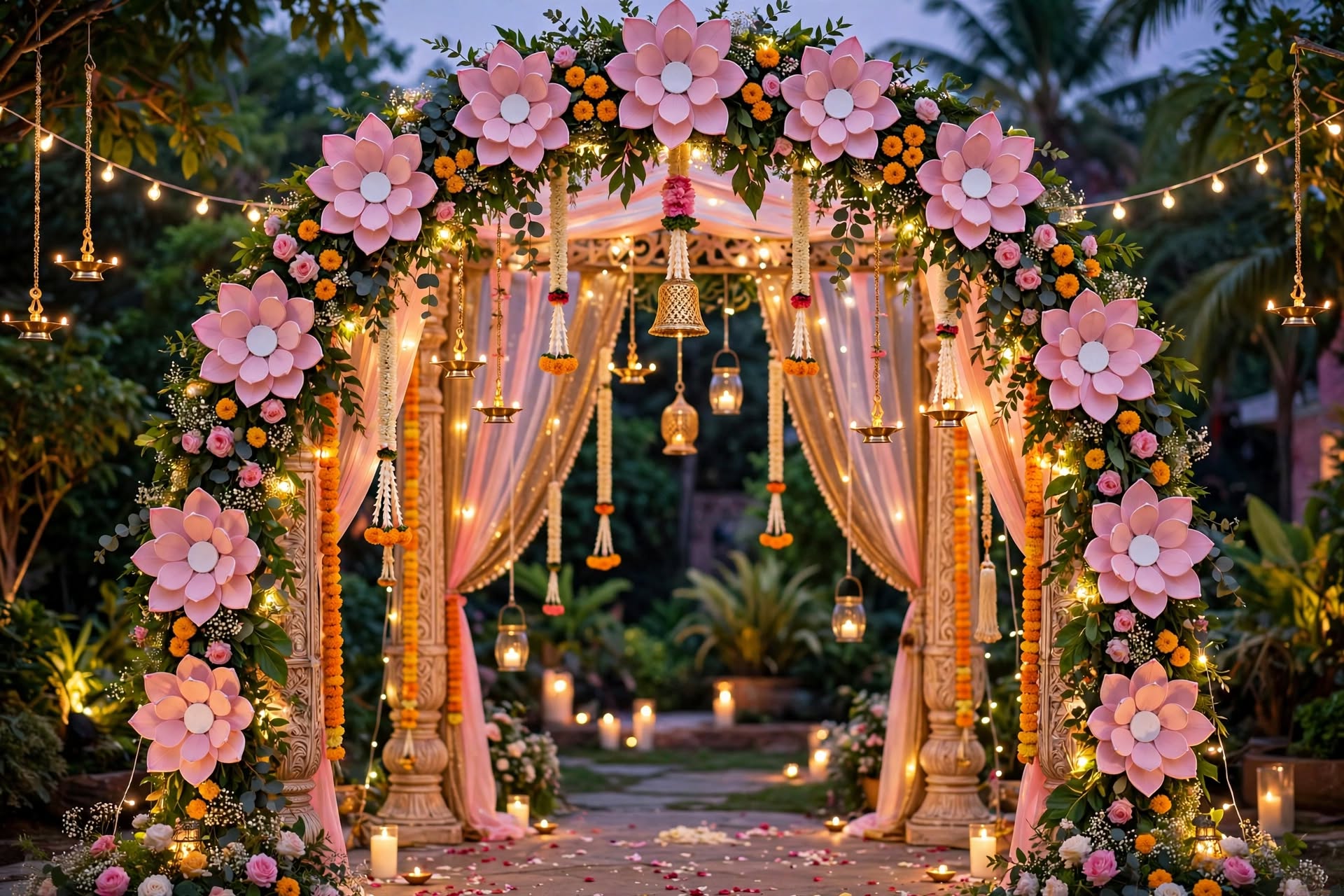 🪷 Beautiful Lotus Decoration – Premium Handmade Design 🪷 Apne Wedding, Reception, Engagement, Birthday, Stage Decoration & Event Setup ko dijiye ek शानदार और आकर्षक Look! ✨ 🌟 Elegant Lotus Design 🌟 Premium Finishing 🌟 Beautiful & Unique Decoration 🌟