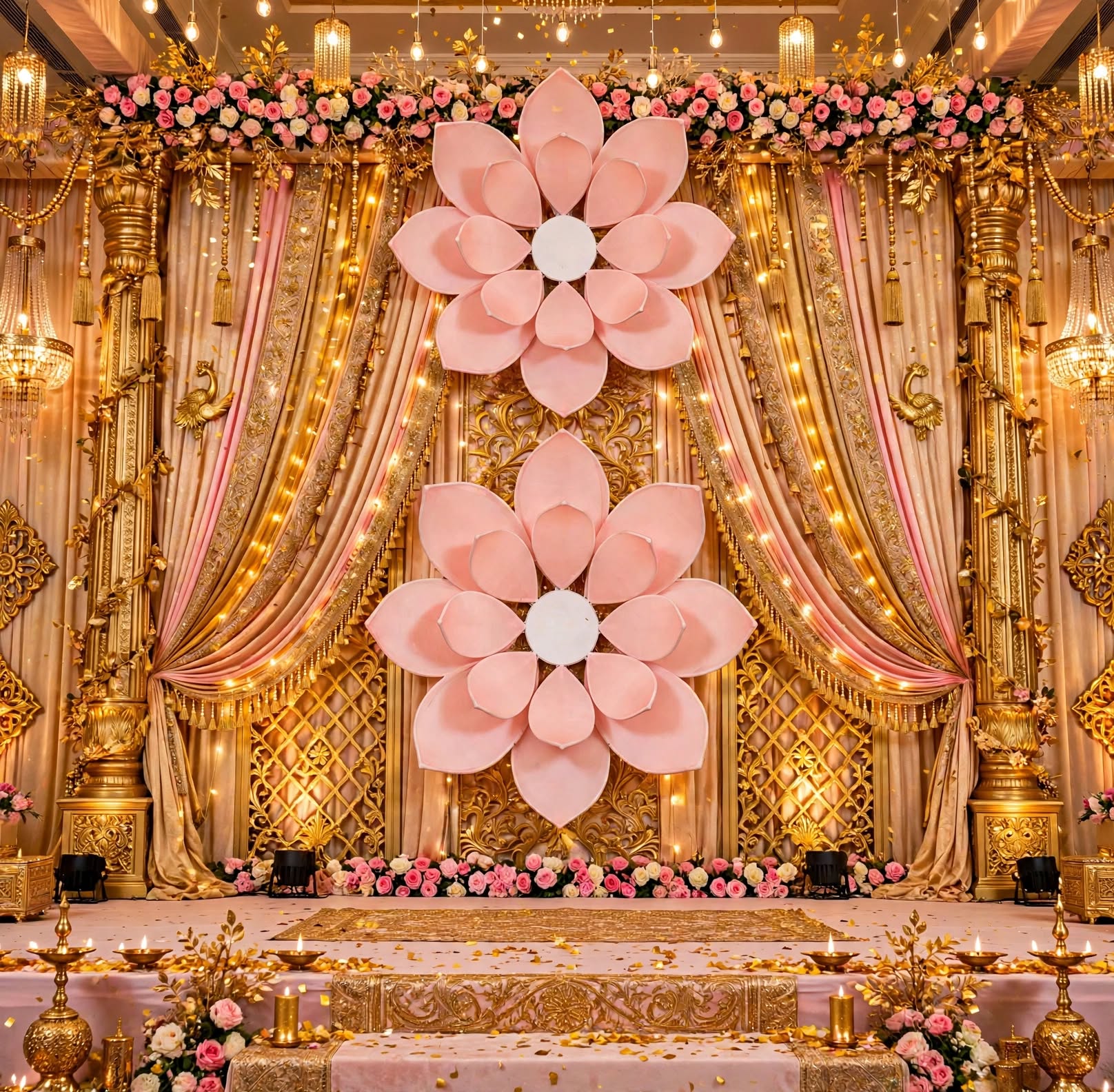 🪷 Beautiful Lotus Decoration – Premium Handmade Design 🪷 Apne Wedding, Reception, Engagement, Birthday, Stage Decoration & Event Setup ko dijiye ek शानदार और आकर्षक Look! ✨ 🌟 Elegant Lotus Design 🌟 Premium Finishing 🌟 Beautiful & Unique Decoration 🌟