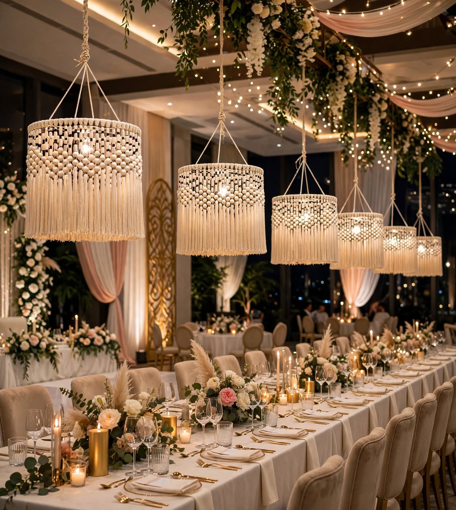 Big Threads Chandelier for Premium Wedding and Event Decoration