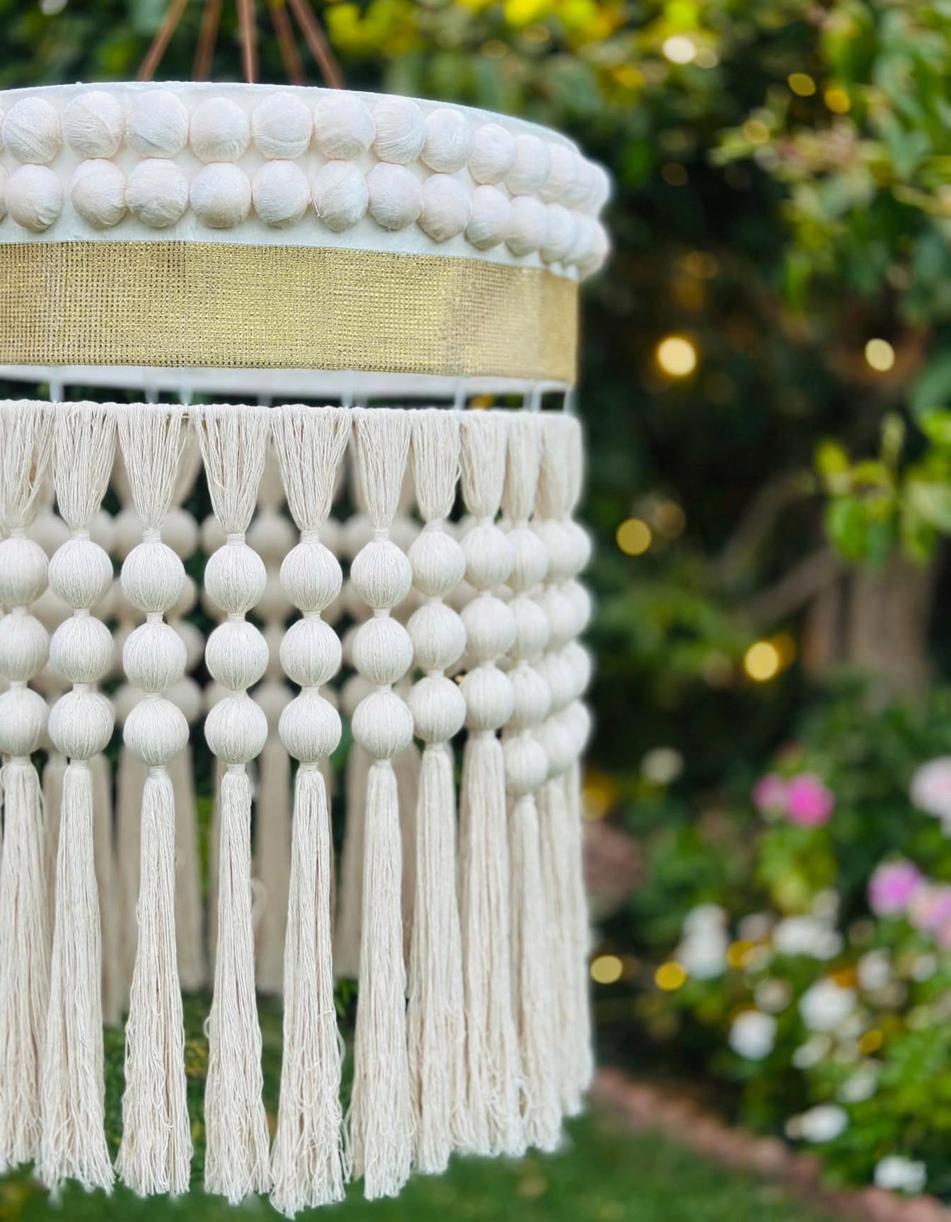 🌿 Cotton Tassel Chandelier | Premium Macrame Jhumar 🌿 Apne space ko dijiye ek elegant, stylish aur premium look ✨ Beautiful cotton tassels aur artistic macrame design ke saath hamara Macrame Jhumar wedding decoration, stage decoration, home décor, recep