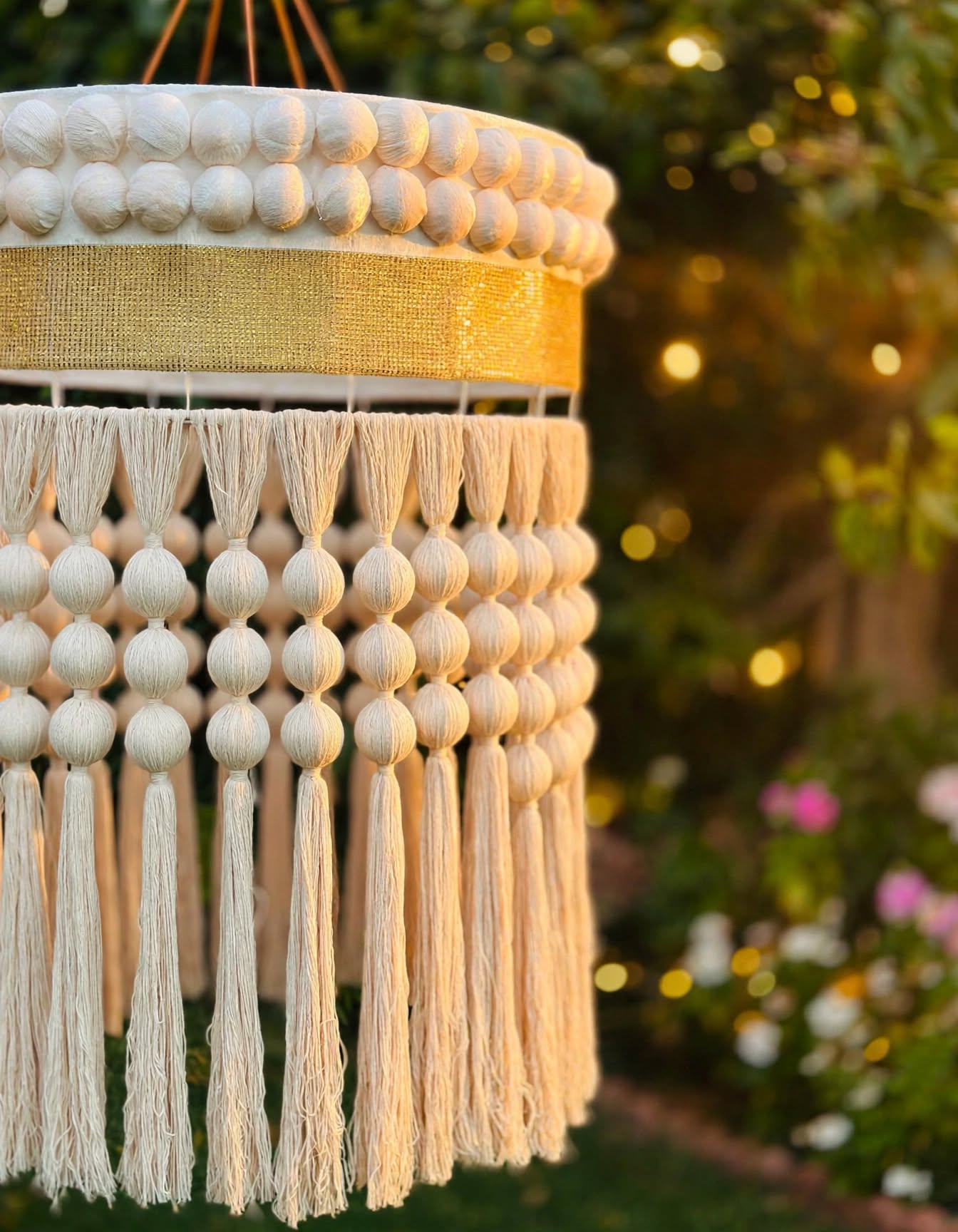 🌿 Cotton Tassel Chandelier | Premium Macrame Jhumar 🌿 Apne space ko dijiye ek elegant, stylish aur premium look ✨ Beautiful cotton tassels aur artistic macrame design ke saath hamara Macrame Jhumar wedding decoration, stage decoration, home décor, recep