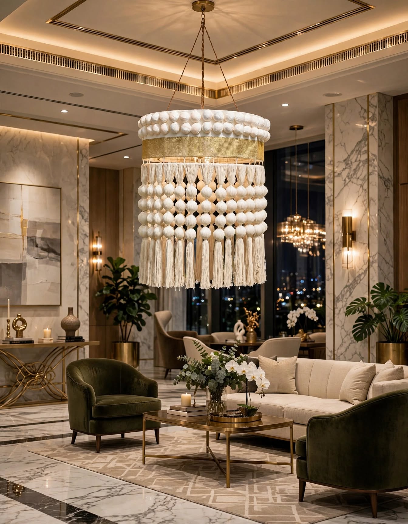 🌿 Cotton Tassel Chandelier | Premium Macrame Jhumar 🌿 Apne space ko dijiye ek elegant, stylish aur premium look ✨ Beautiful cotton tassels aur artistic macrame design ke saath hamara Macrame Jhumar wedding decoration, stage decoration, home décor, recep
