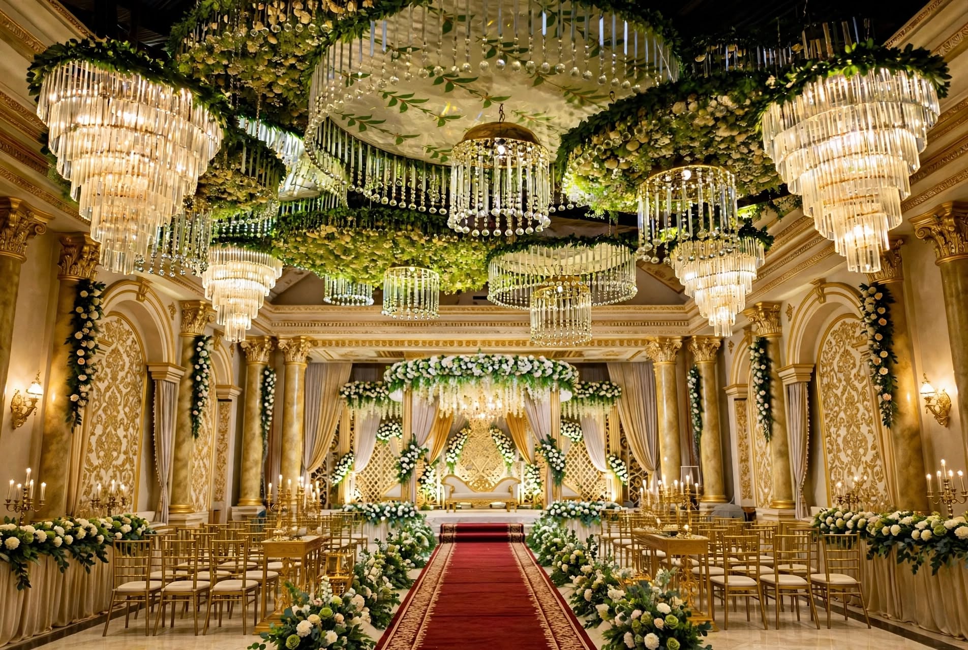 Luxury Floral Crystal Chandelier for Wedding and Event Decoration