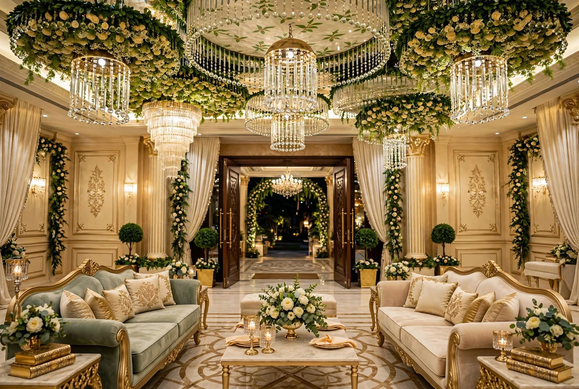 Luxury Floral Crystal Chandelier for Wedding and Event Decoration