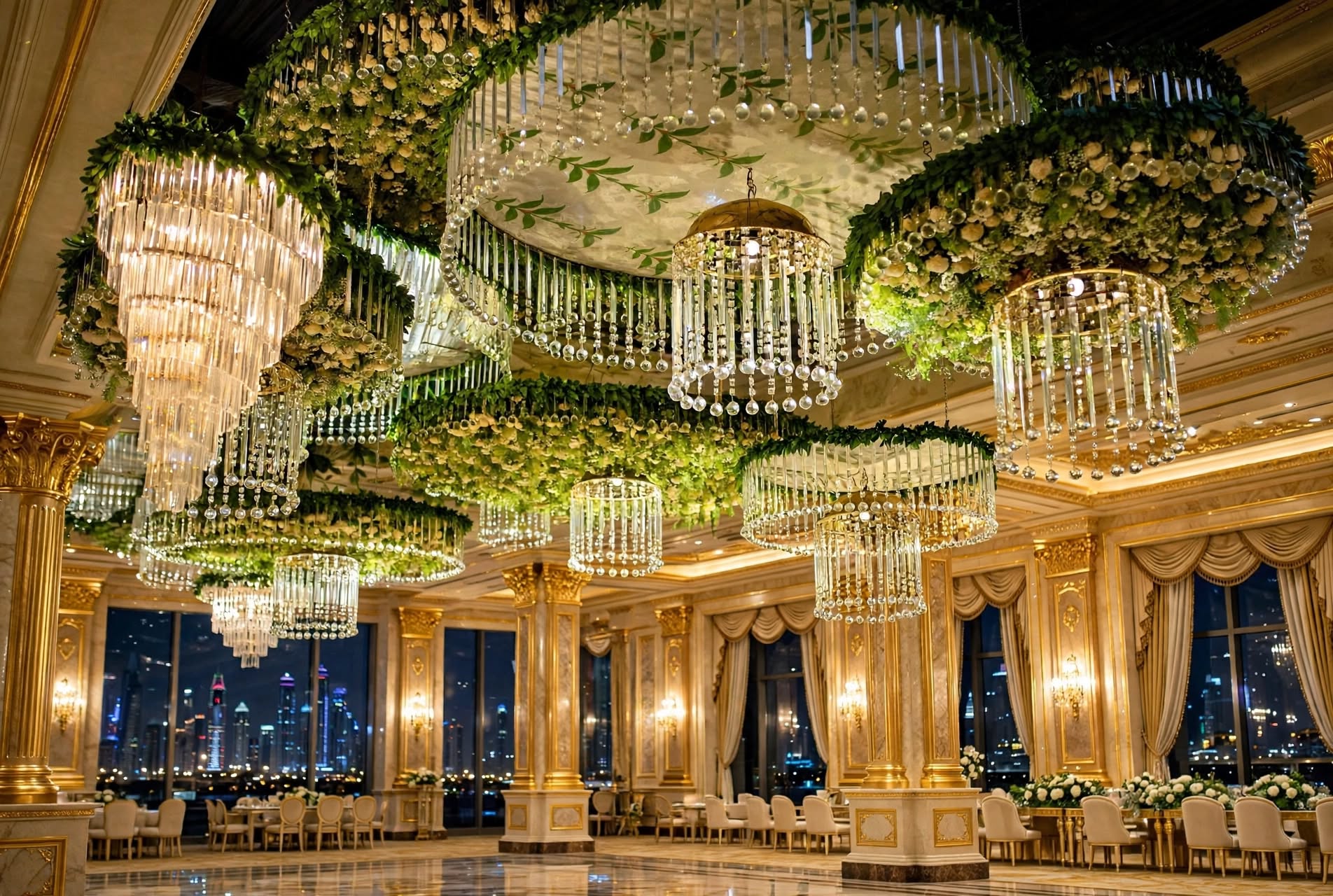 Luxury Floral Crystal Chandelier for Wedding and Event Decoration