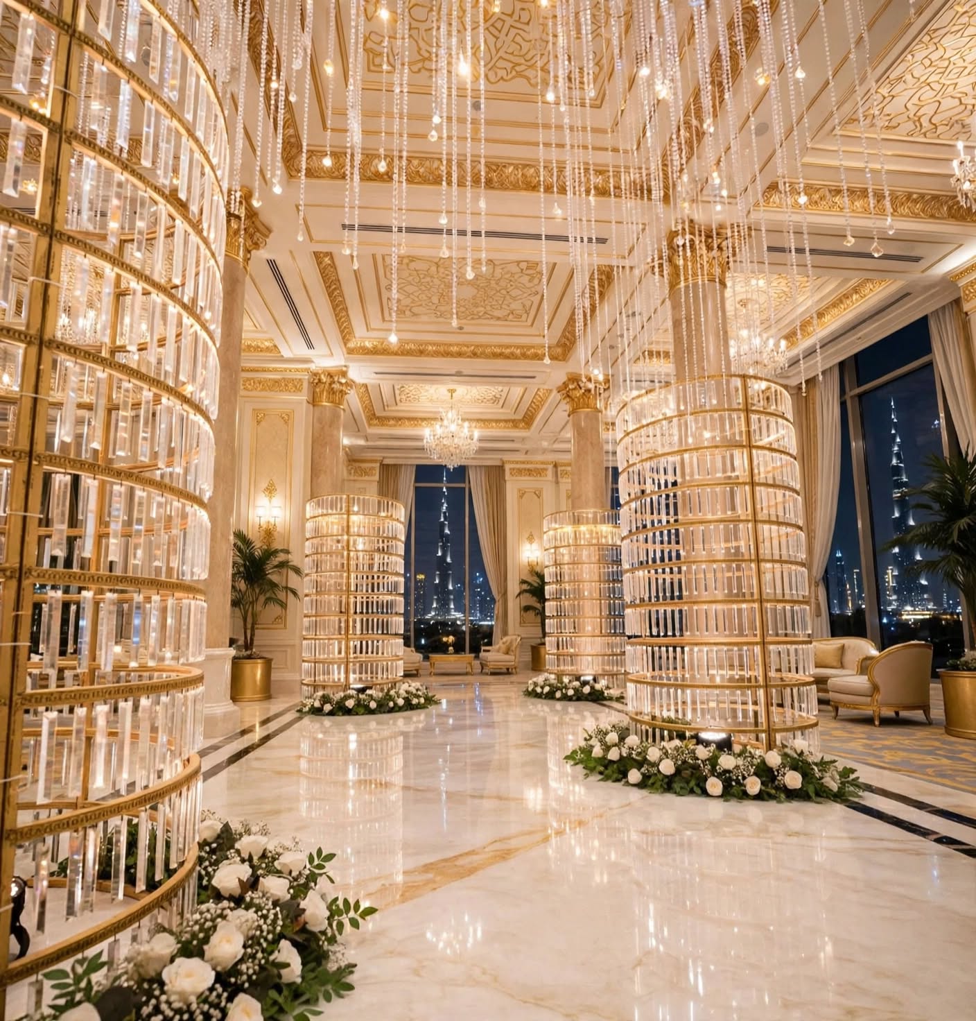 Luxury Crystal Curtain Stand for Elegant Event Decoration