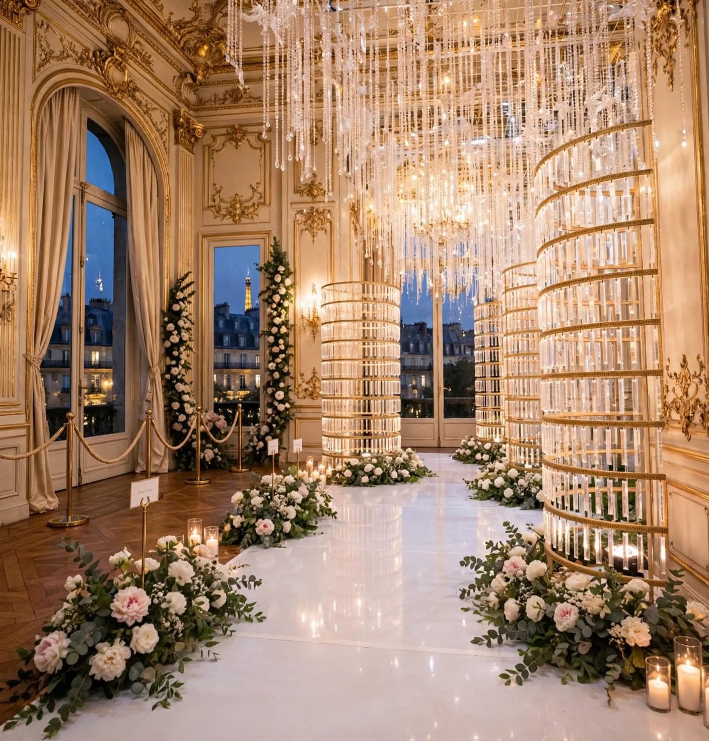 Luxury Crystal Curtain Stand for Elegant Event Decoration