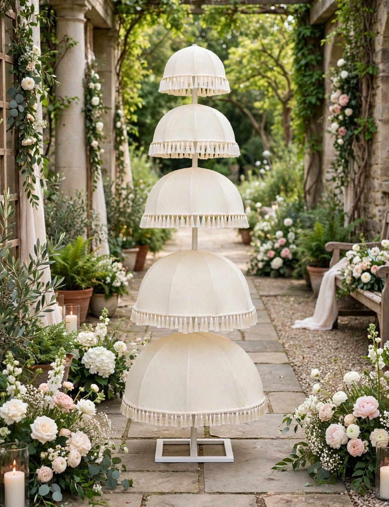 Luxury Tassel Umbrella Floor Lamp for Elegant Décor