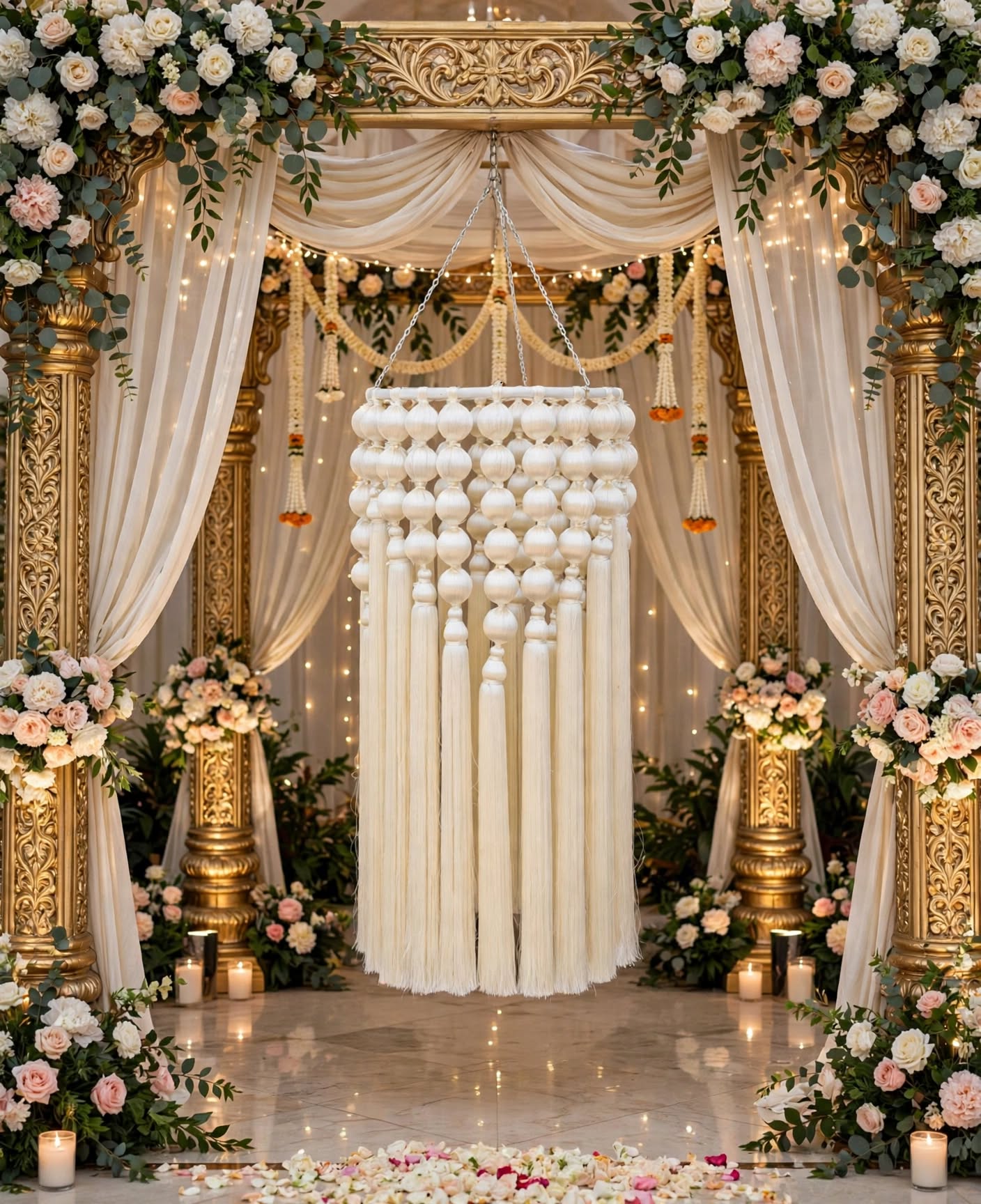 Macrame Cotton Tassel Chandelier for Elegant Décor