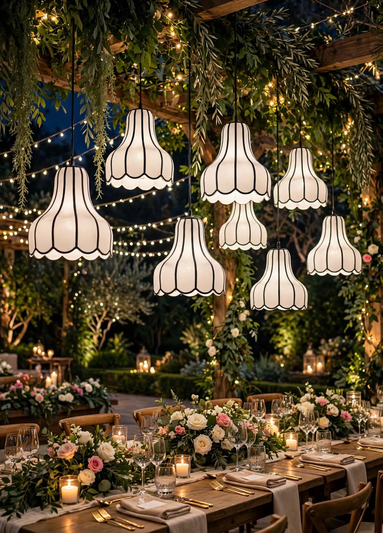 Multiple Hanging Fabric Chandelier for Wedding and Event Decoration