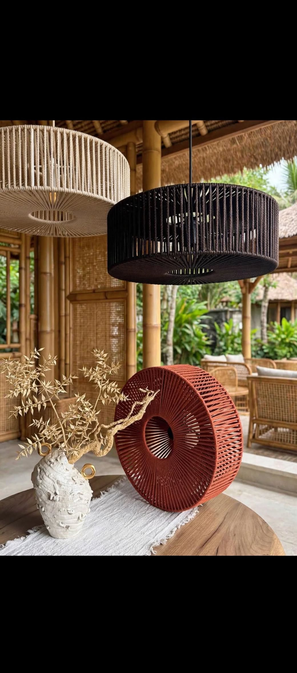 Luxury Macrame Drum Pendant Light for Elegant Hanging Décor