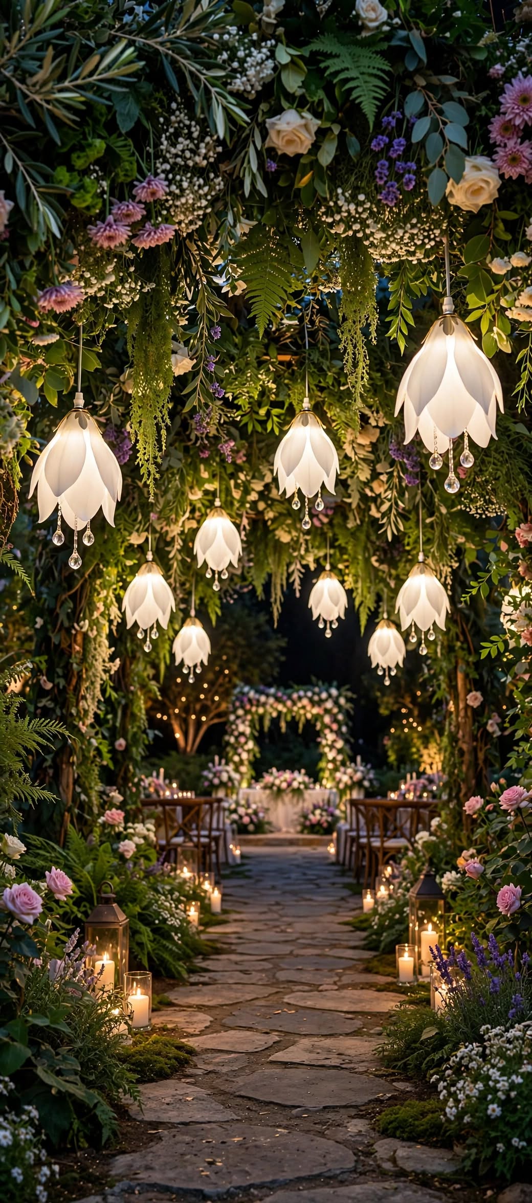 Flower Bud Crystal Pendant Light for Elegant Interior Décor