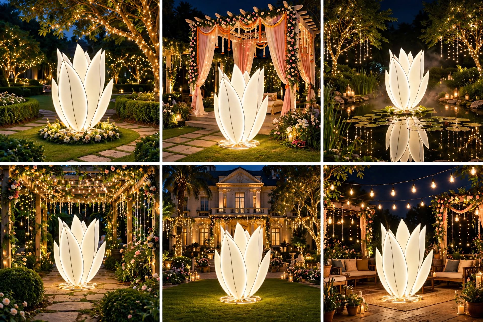Luxury Lotus Flower LED Light for Wedding and Event Decoration