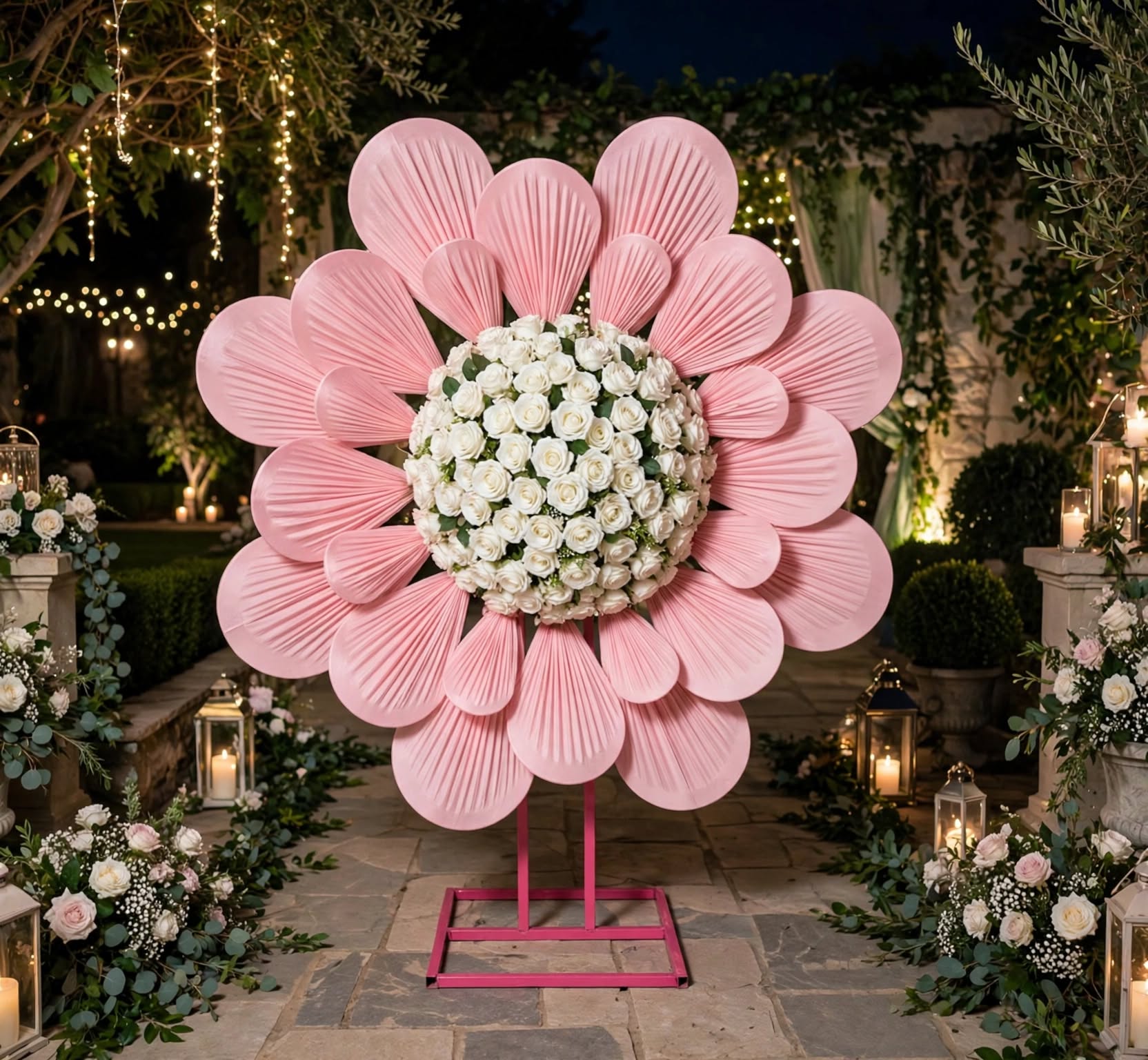Premium Fabric Flower 6×6 Inch | Luxury Event & Stage Decoration
