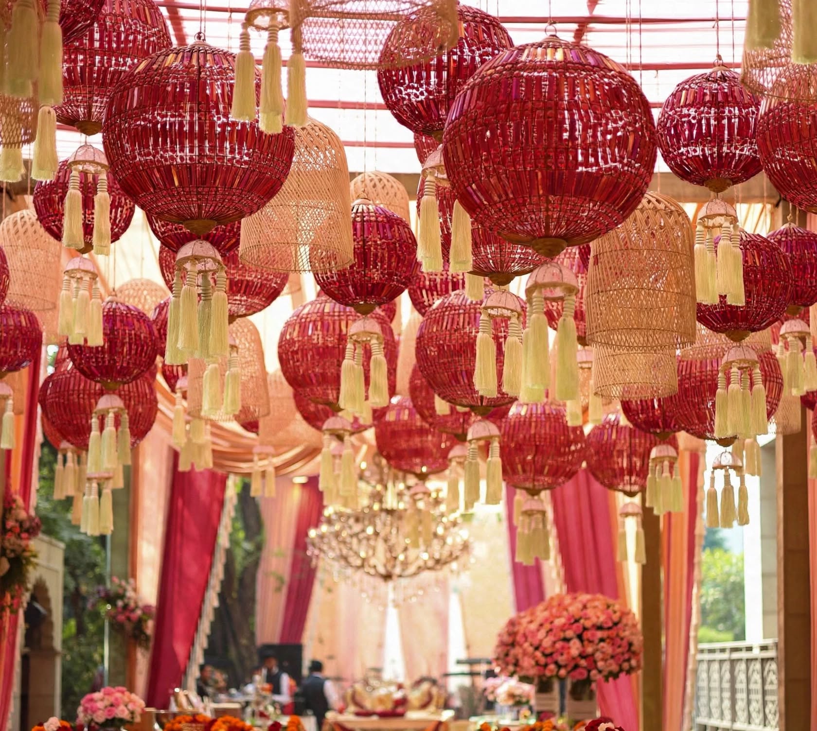 Multicolor Hanging Decorative Balls for Wedding and Event Décor